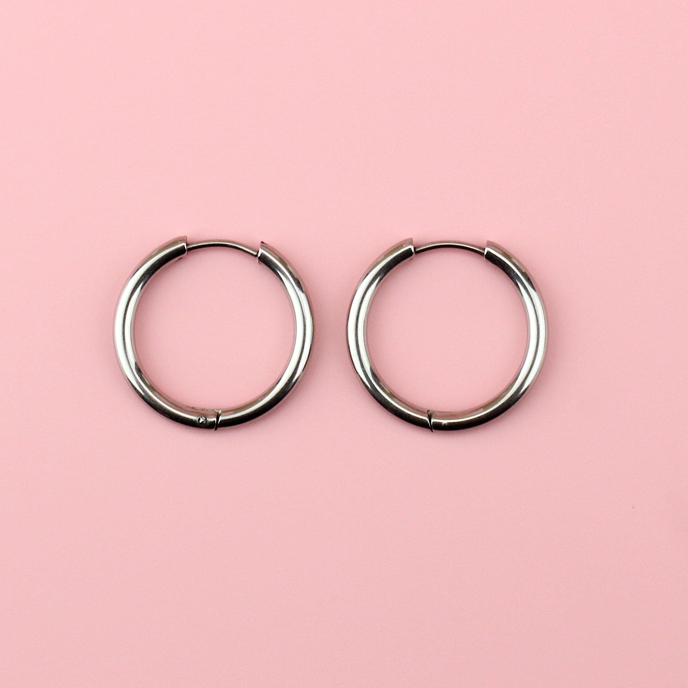 23mm Stainless Steel Hoop Earrings