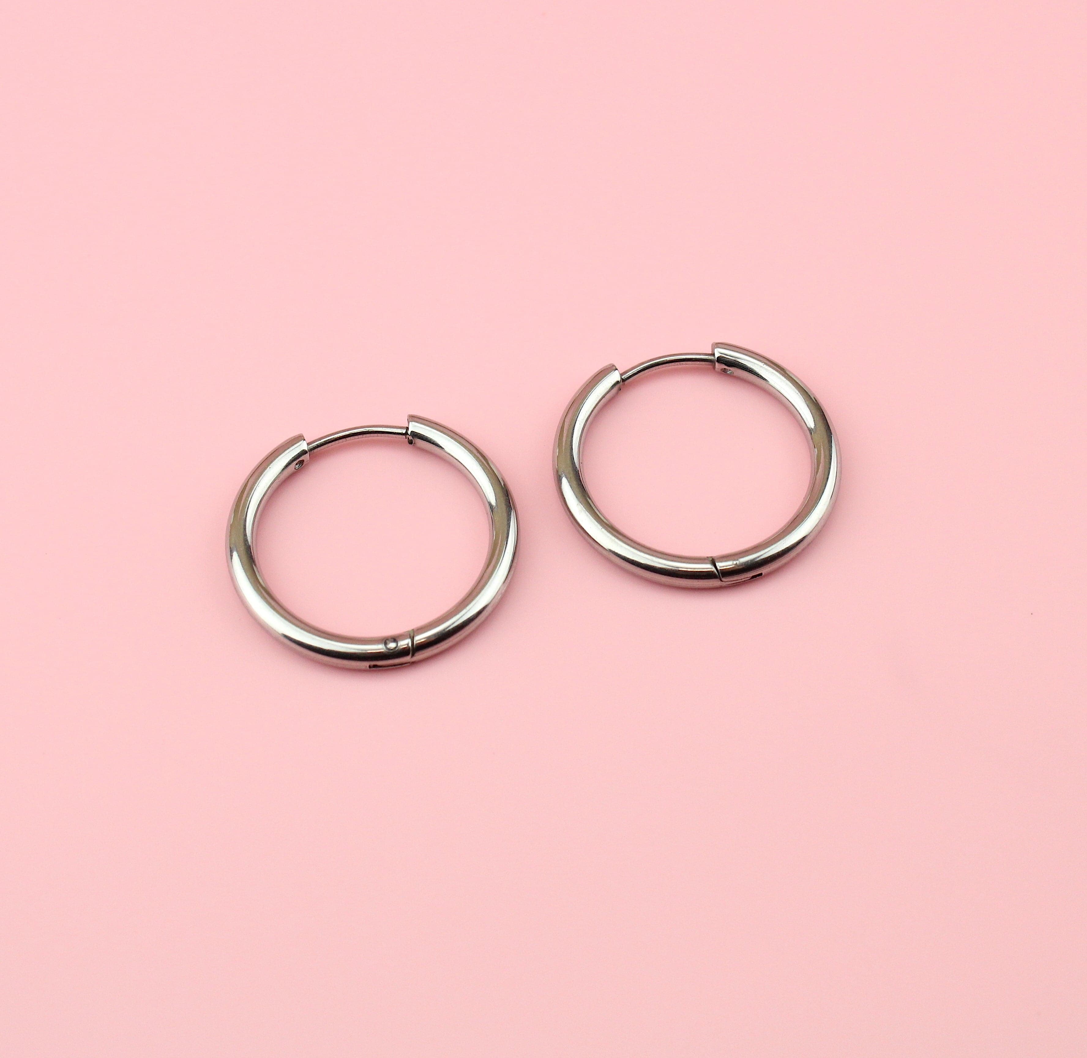 23mm Stainless Steel Hoop Earrings - Image 2