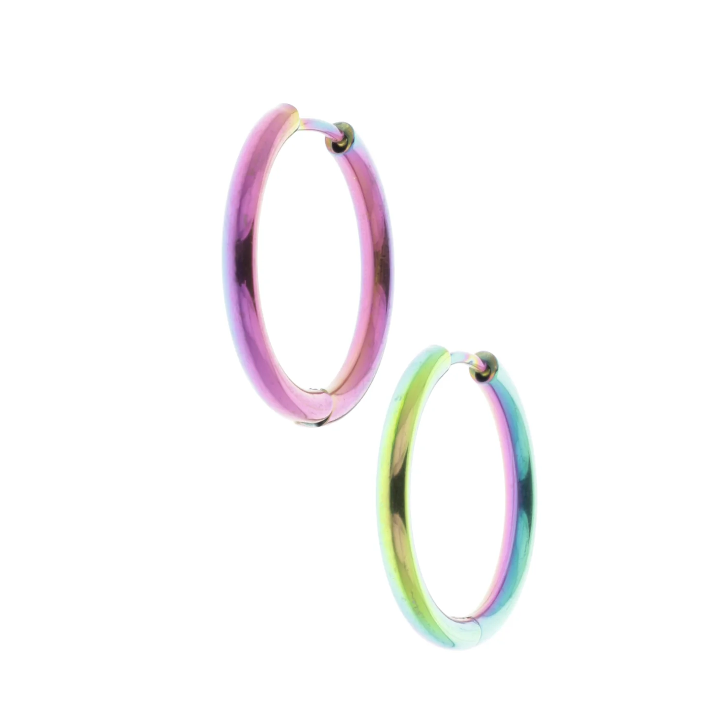 23mm Stainless Steel Rainbow Hoop Earrings - Image 6