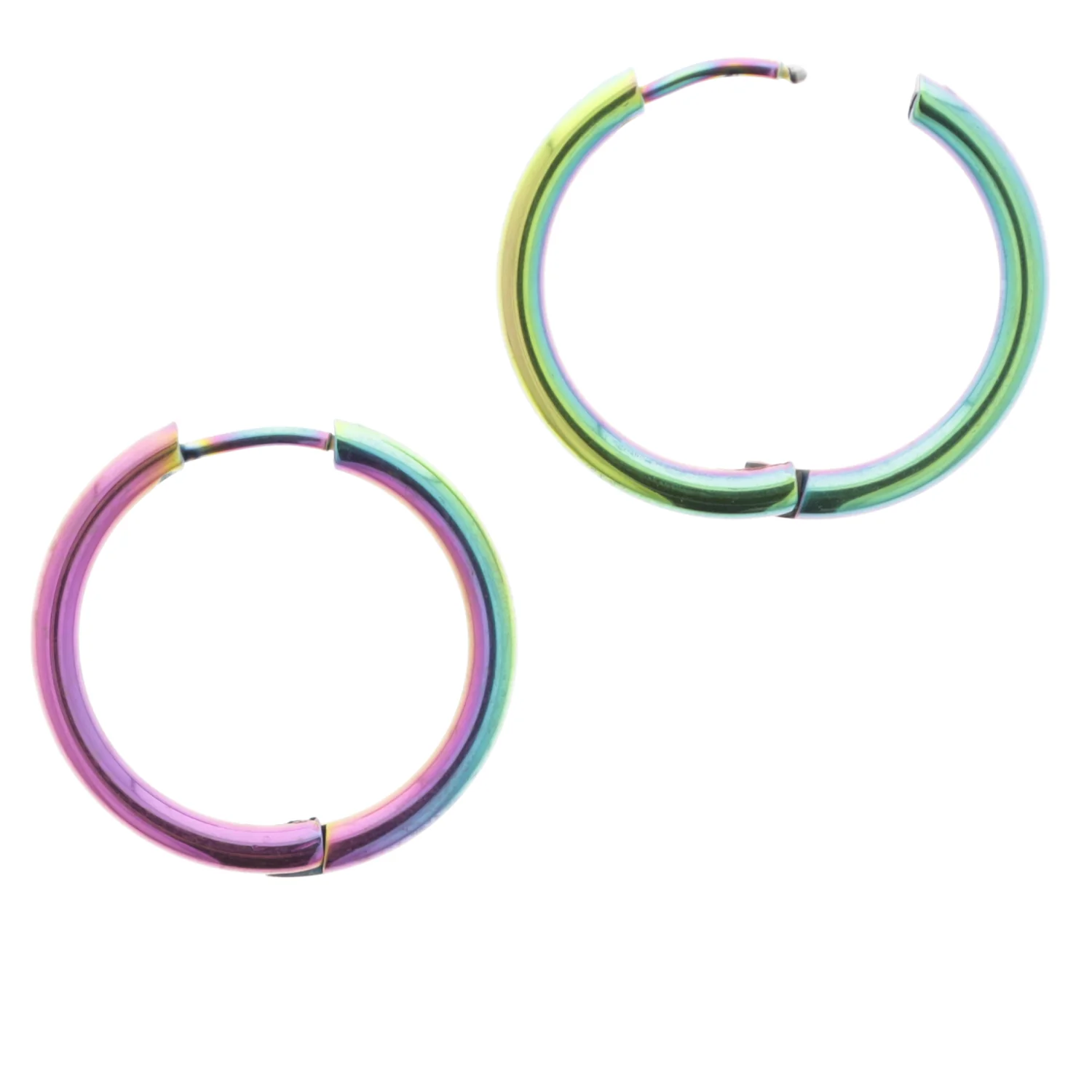 23mm Stainless Steel Rainbow Hoop Earrings - Image 7