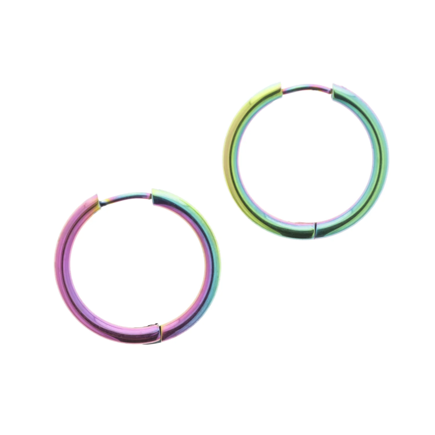23mm Stainless Steel Rainbow Hoop Earrings - Image 8