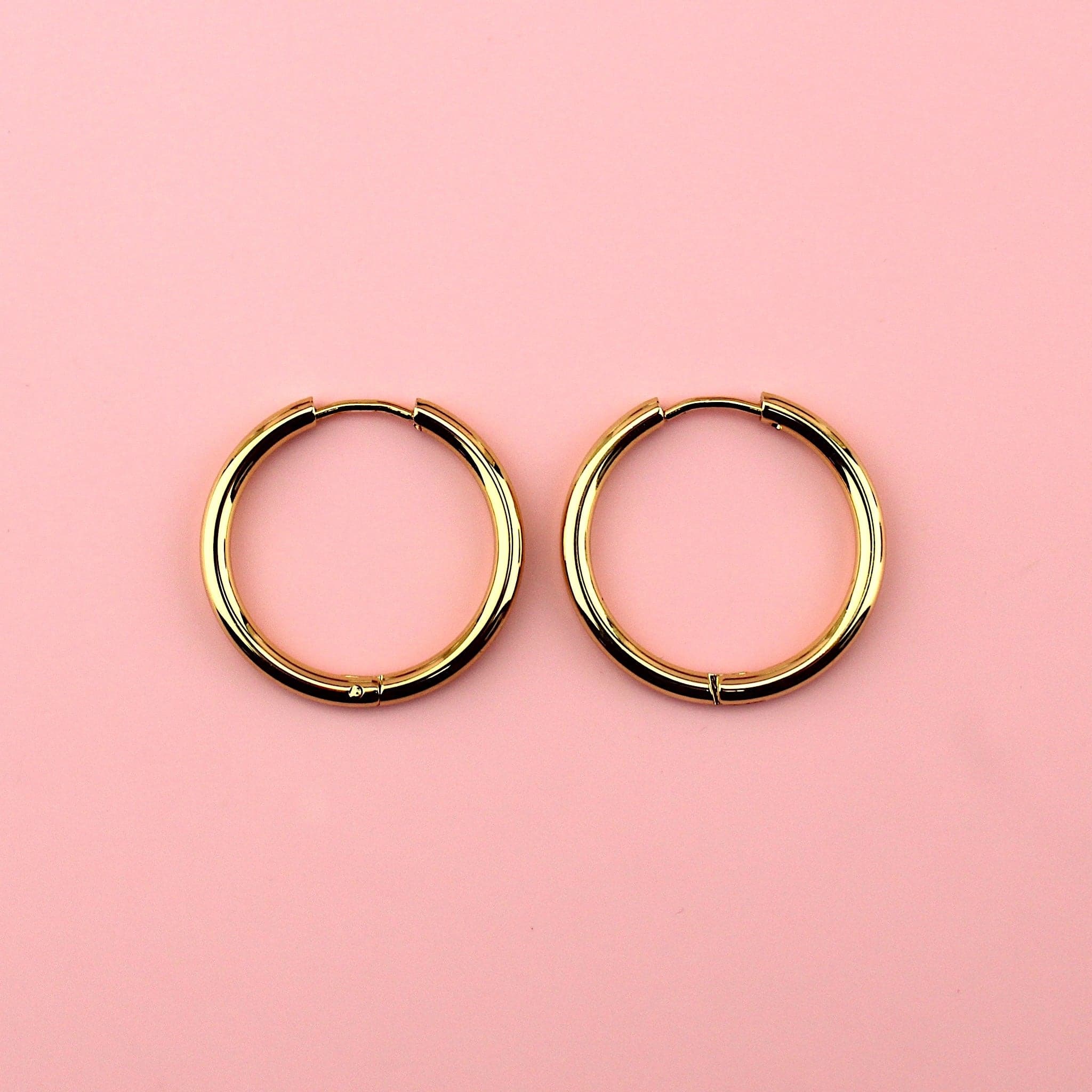 25mm Stainless Steel Hoop Earrings (Gold Plated)