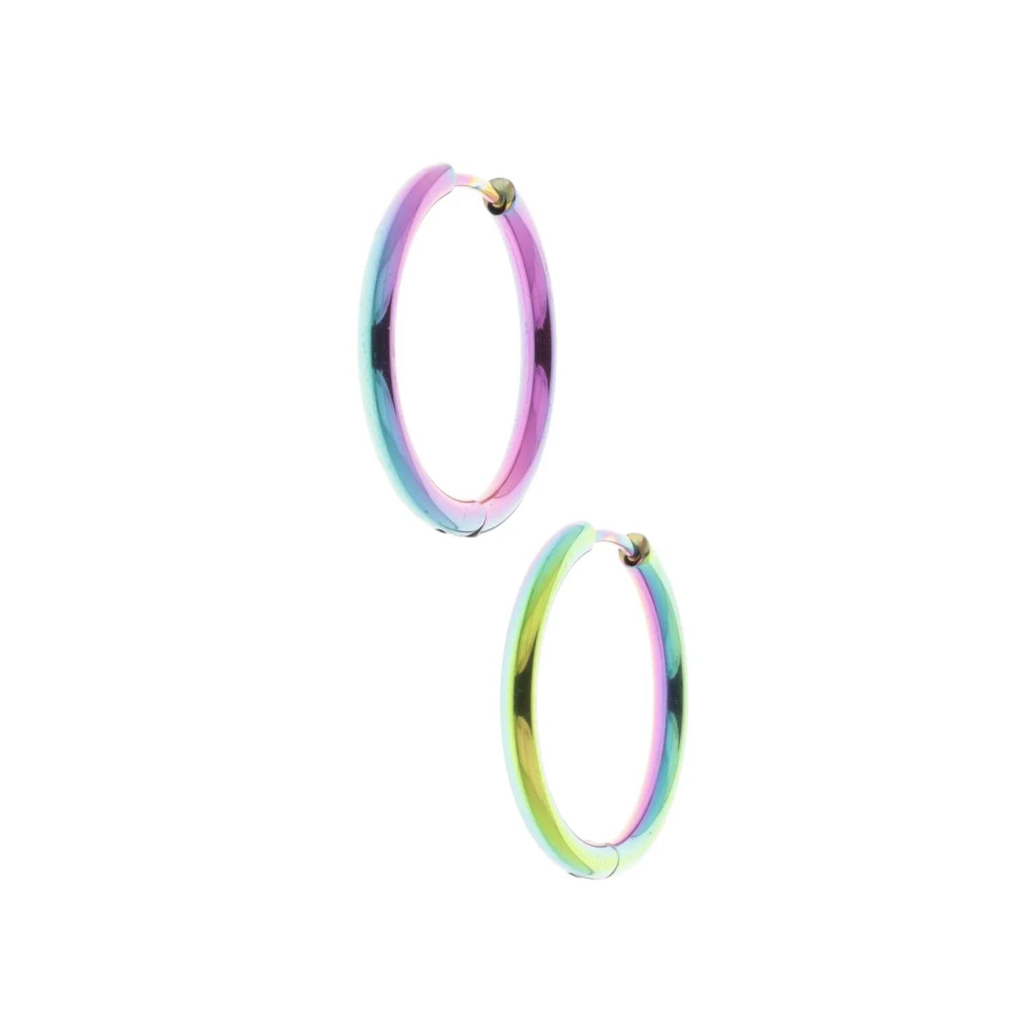 25mm Stainless Steel Rainbow Hoop Earrings - Image 7