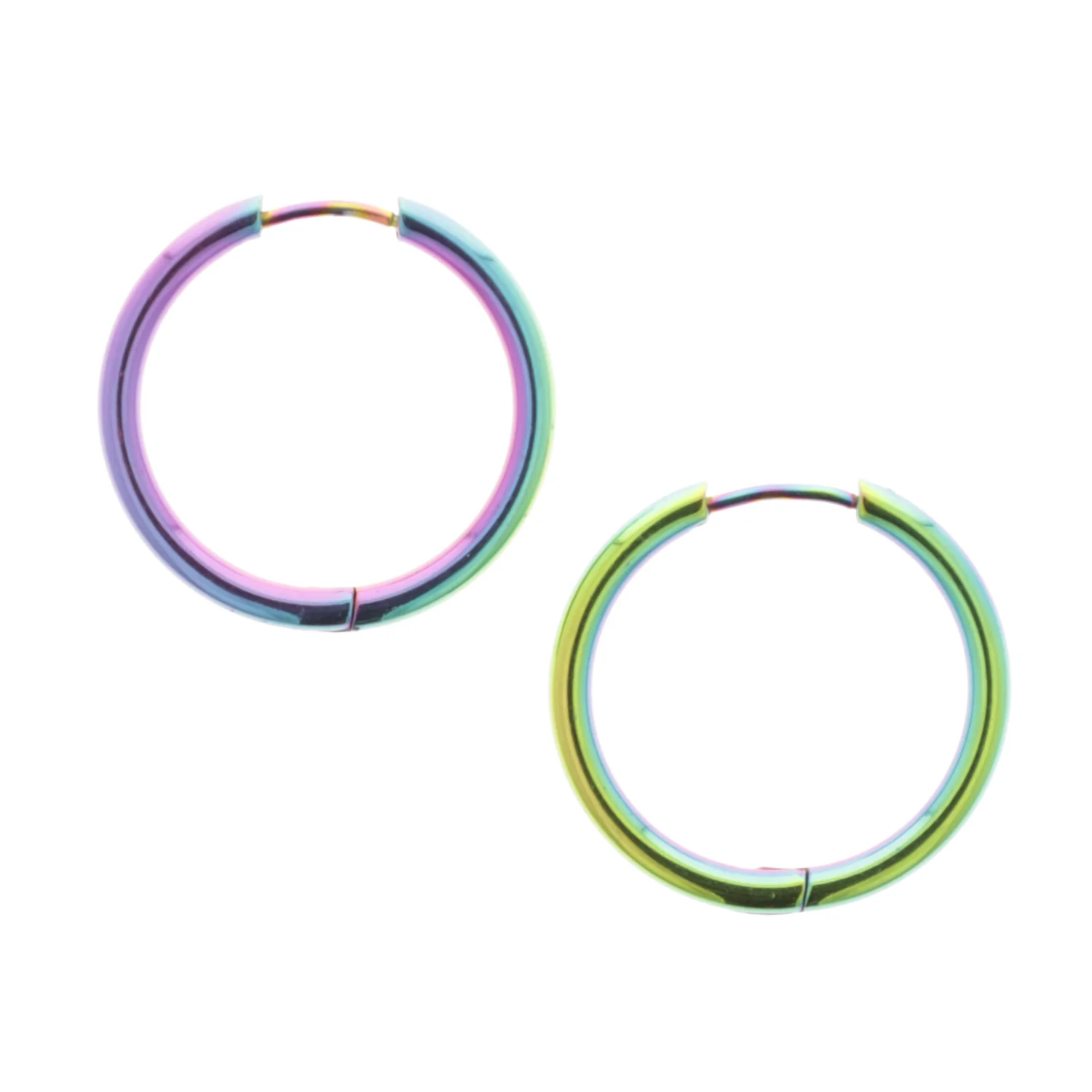25mm Stainless Steel Rainbow Hoop Earrings - Image 8