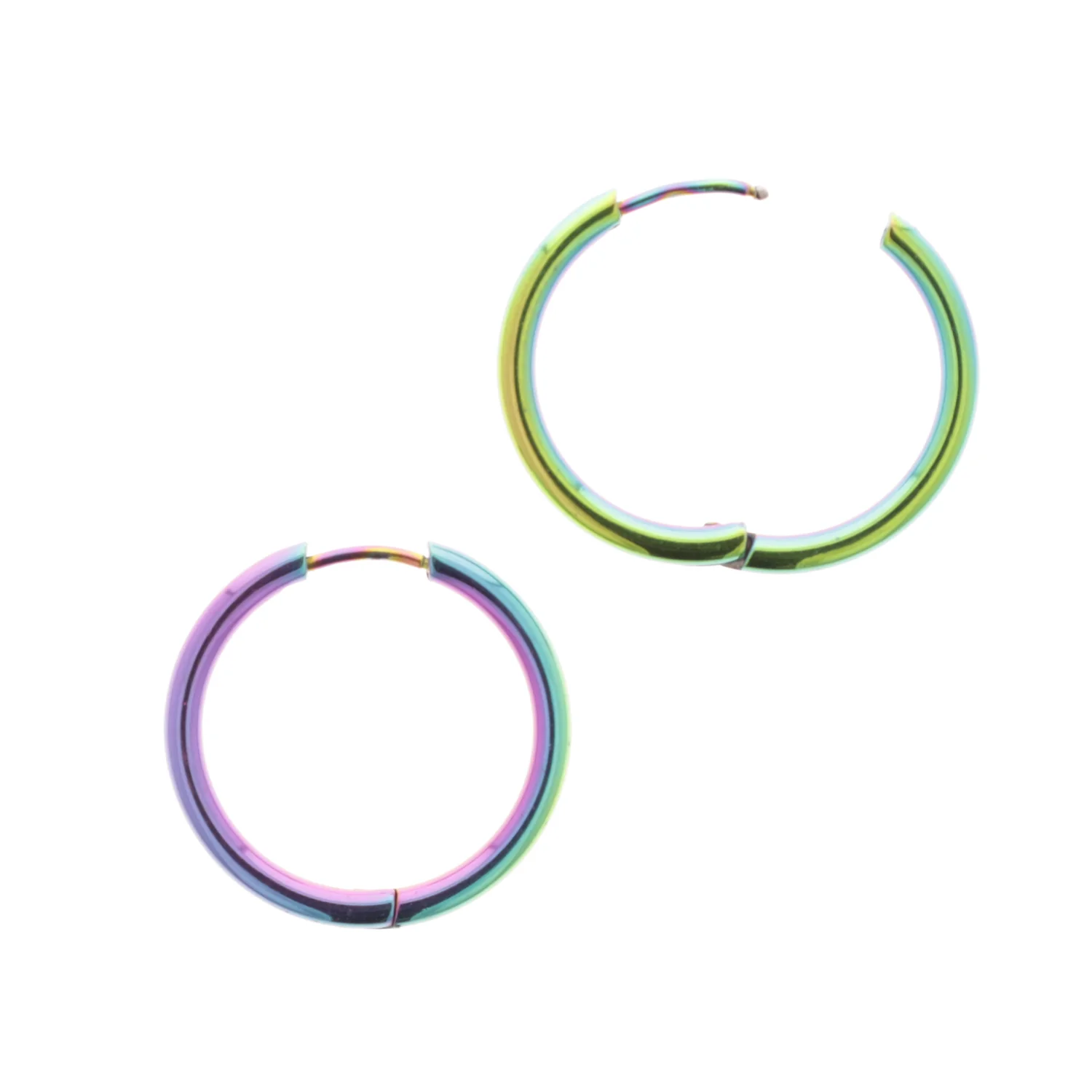 25mm Stainless Steel Rainbow Hoop Earrings - Image 9