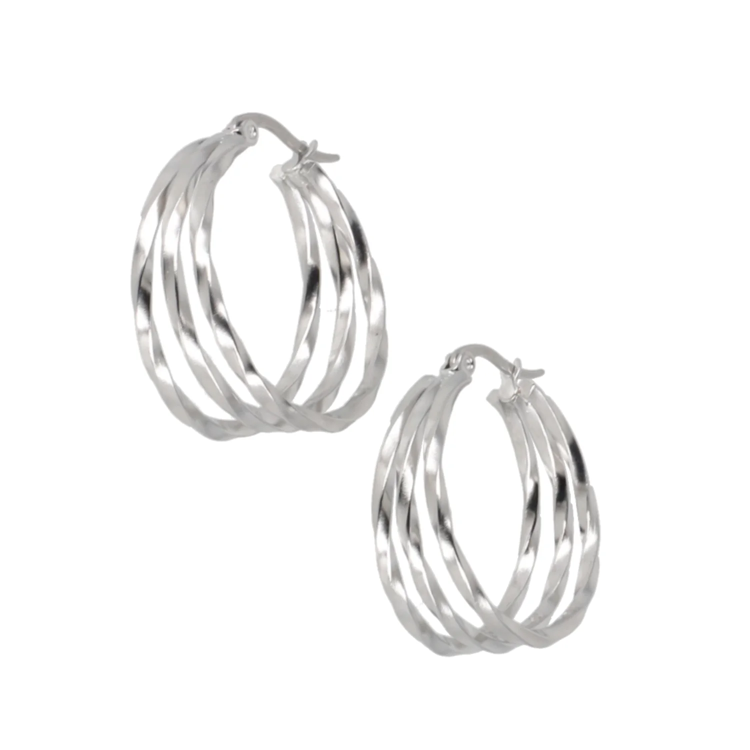28mm Triple Twisted Hoop Earrings - Image 3