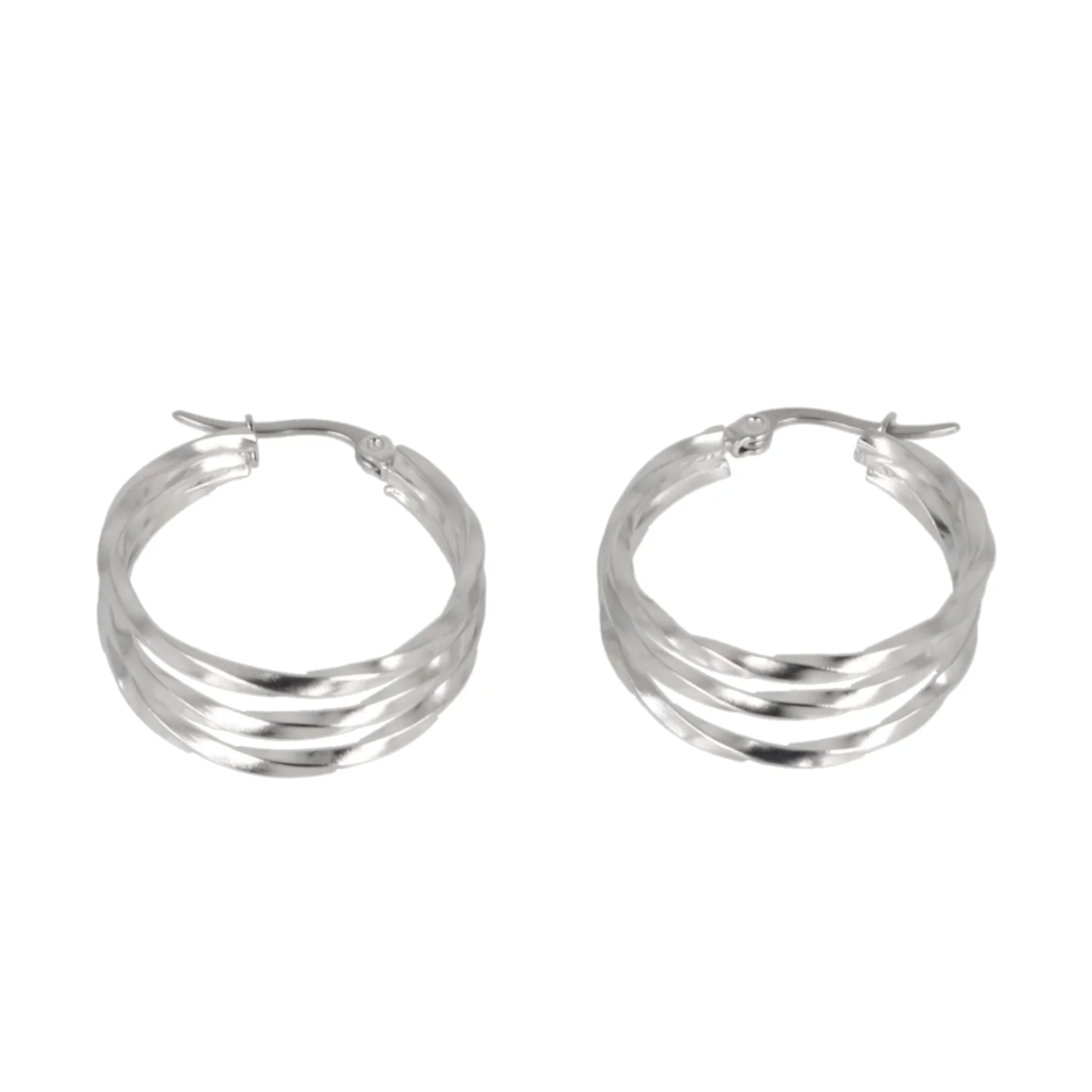 28mm Triple Twisted Hoop Earrings - Image 4