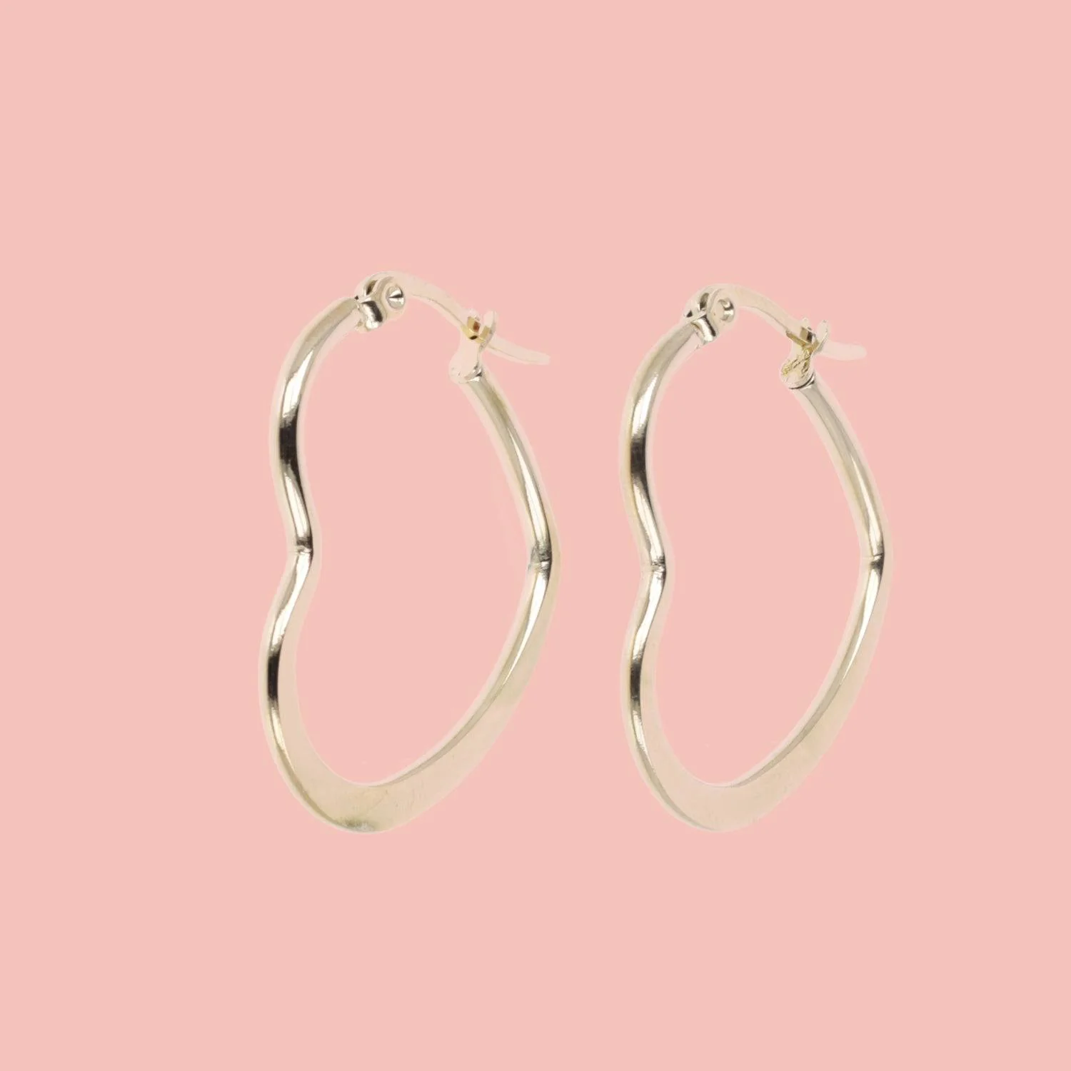 30mm Heart Hoop Earrings (Gold Plated) - Image 3
