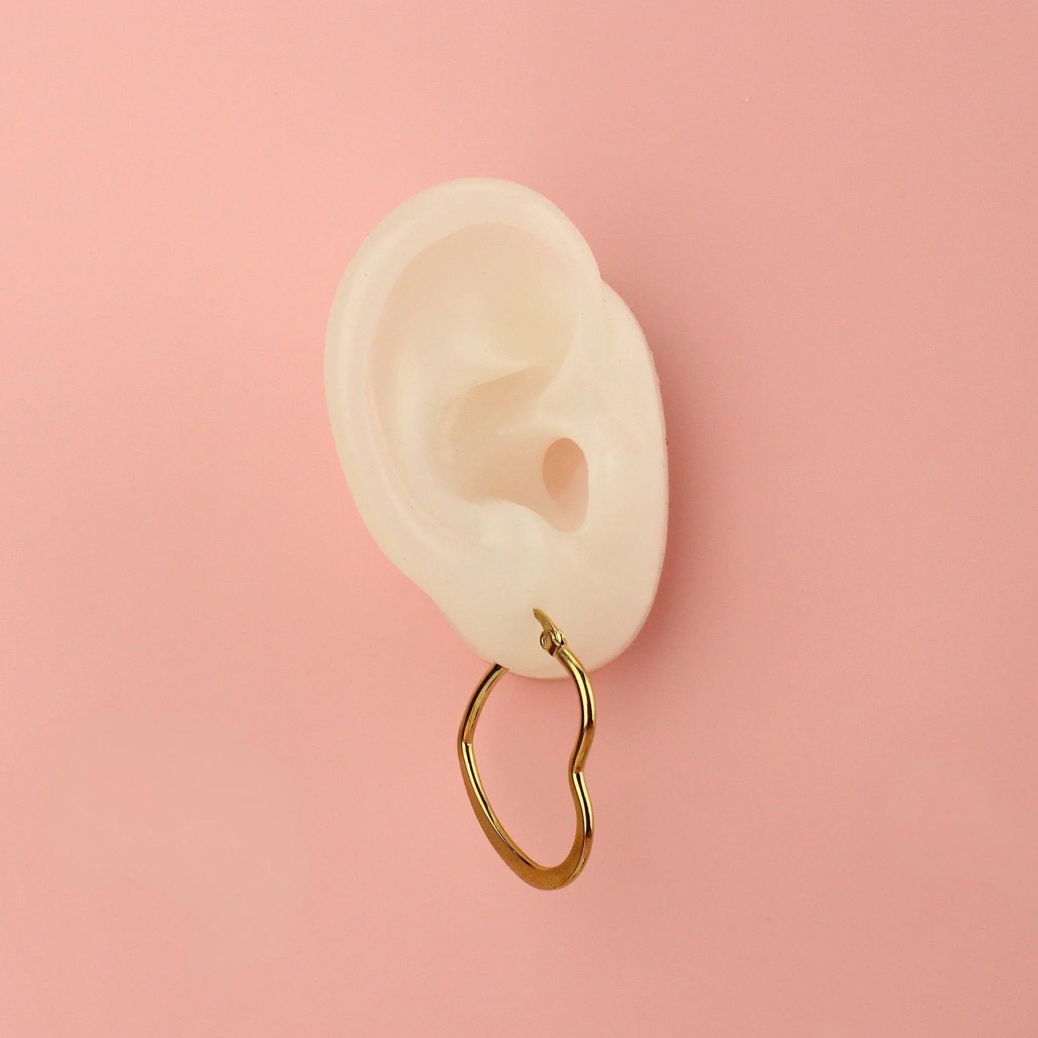 30mm Heart Hoop Earrings (Gold Plated) - Image 6