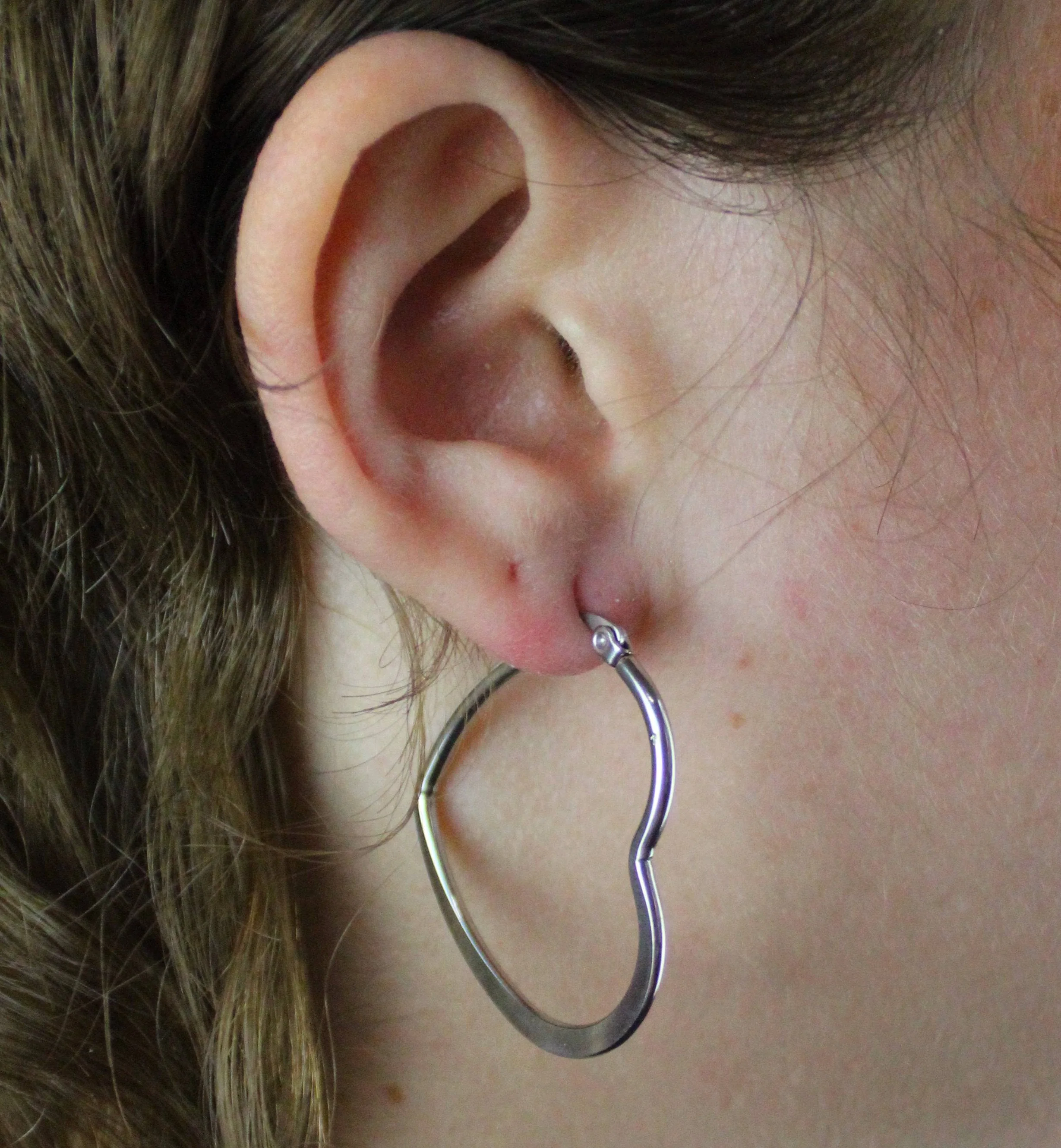 30mm Heart Hoops (Stainless Steel) - Image 3