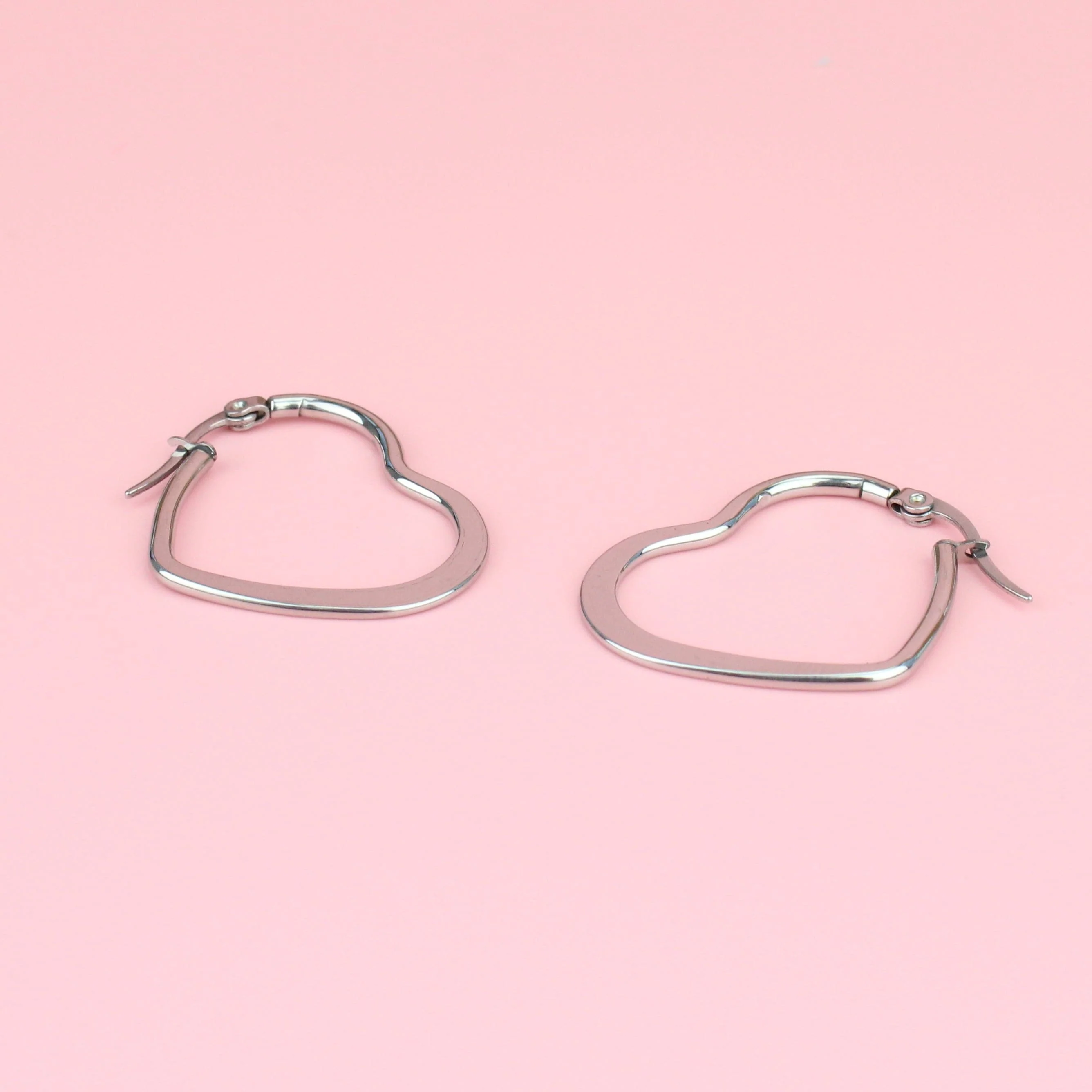 30mm Heart Hoops (Stainless Steel) - Image 4