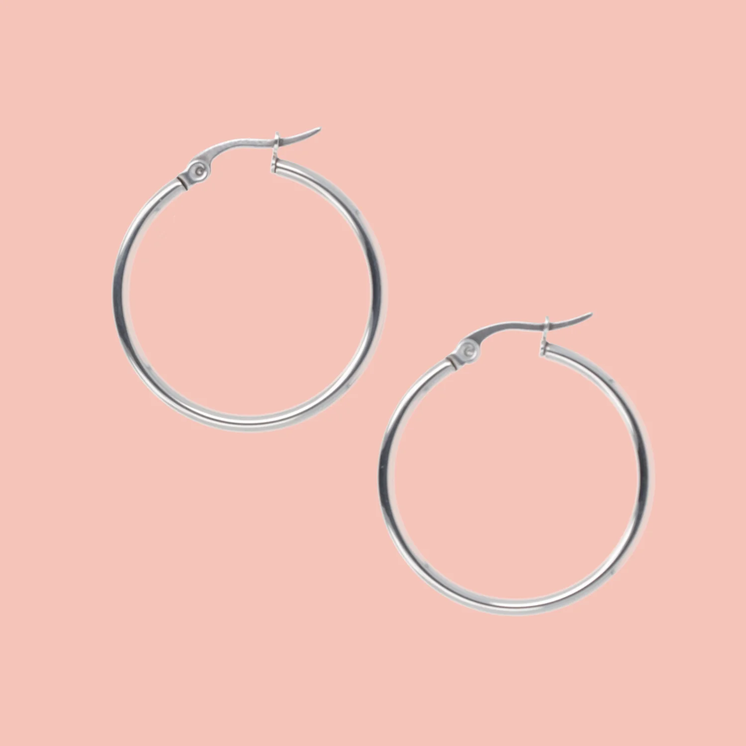 30mm Stainless Steel Hoop Earrings