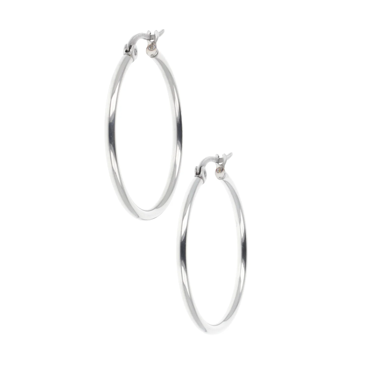 30mm Stainless Steel Hoop Earrings - Image 4