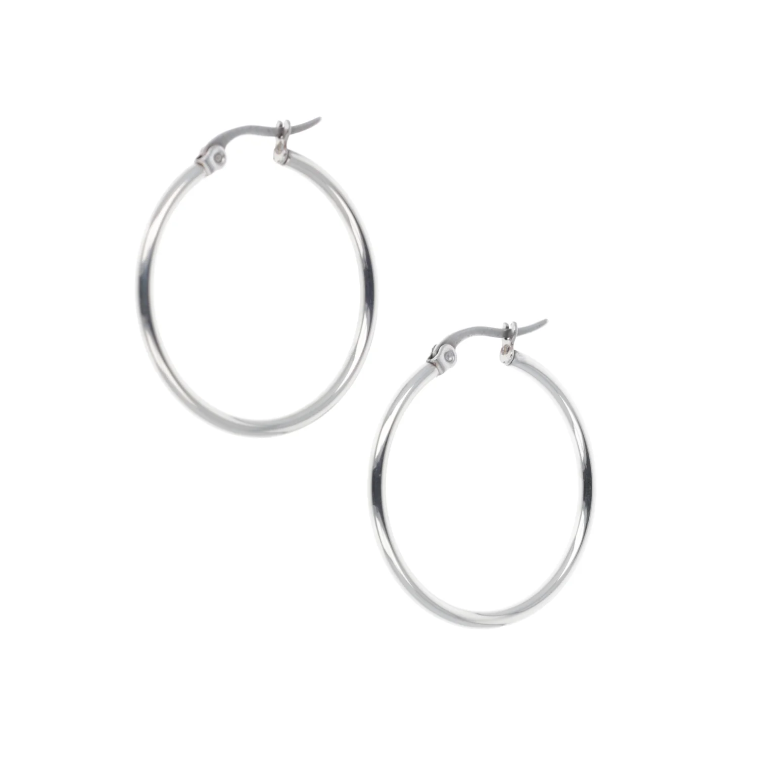 30mm Stainless Steel Hoop Earrings - Image 5