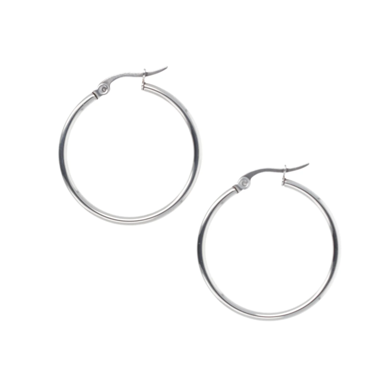 30mm Stainless Steel Hoop Earrings - Image 6