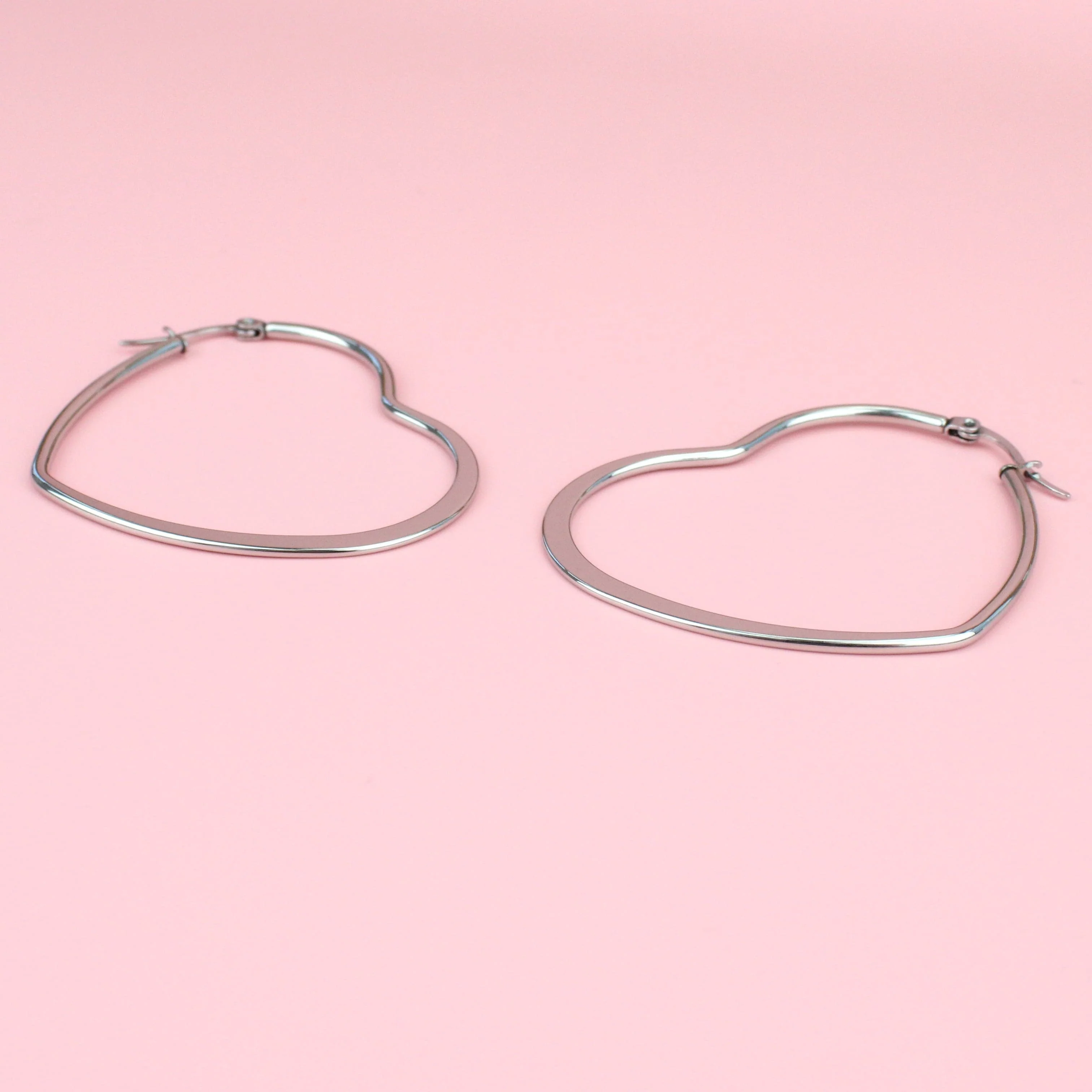 50mm Heart Hoops (Stainless Steel) - Image 4