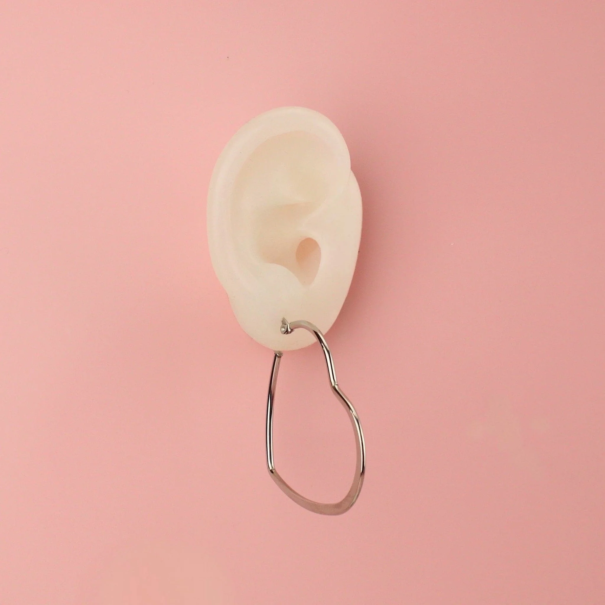50mm Heart Hoops (Stainless Steel) - Image 5