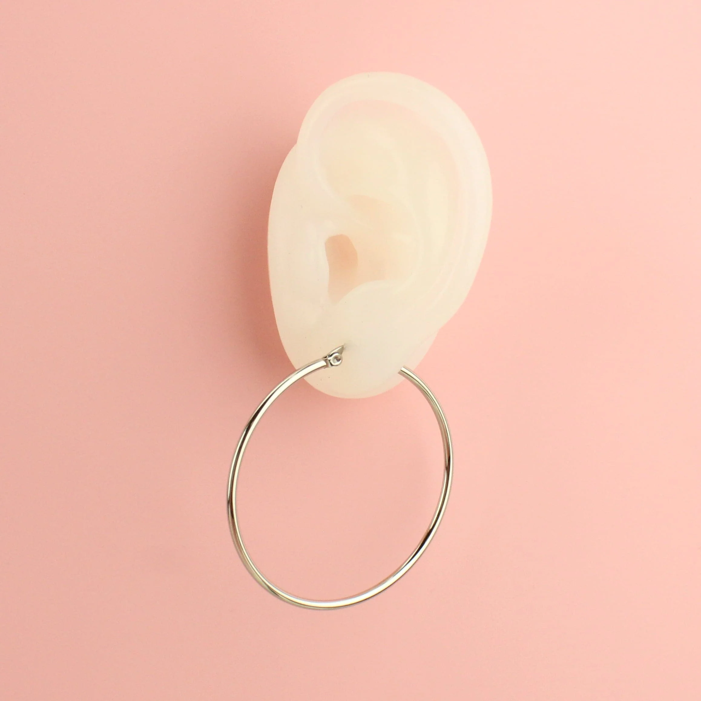 50mm Stainless Steel Hoop Earrings - Image 5