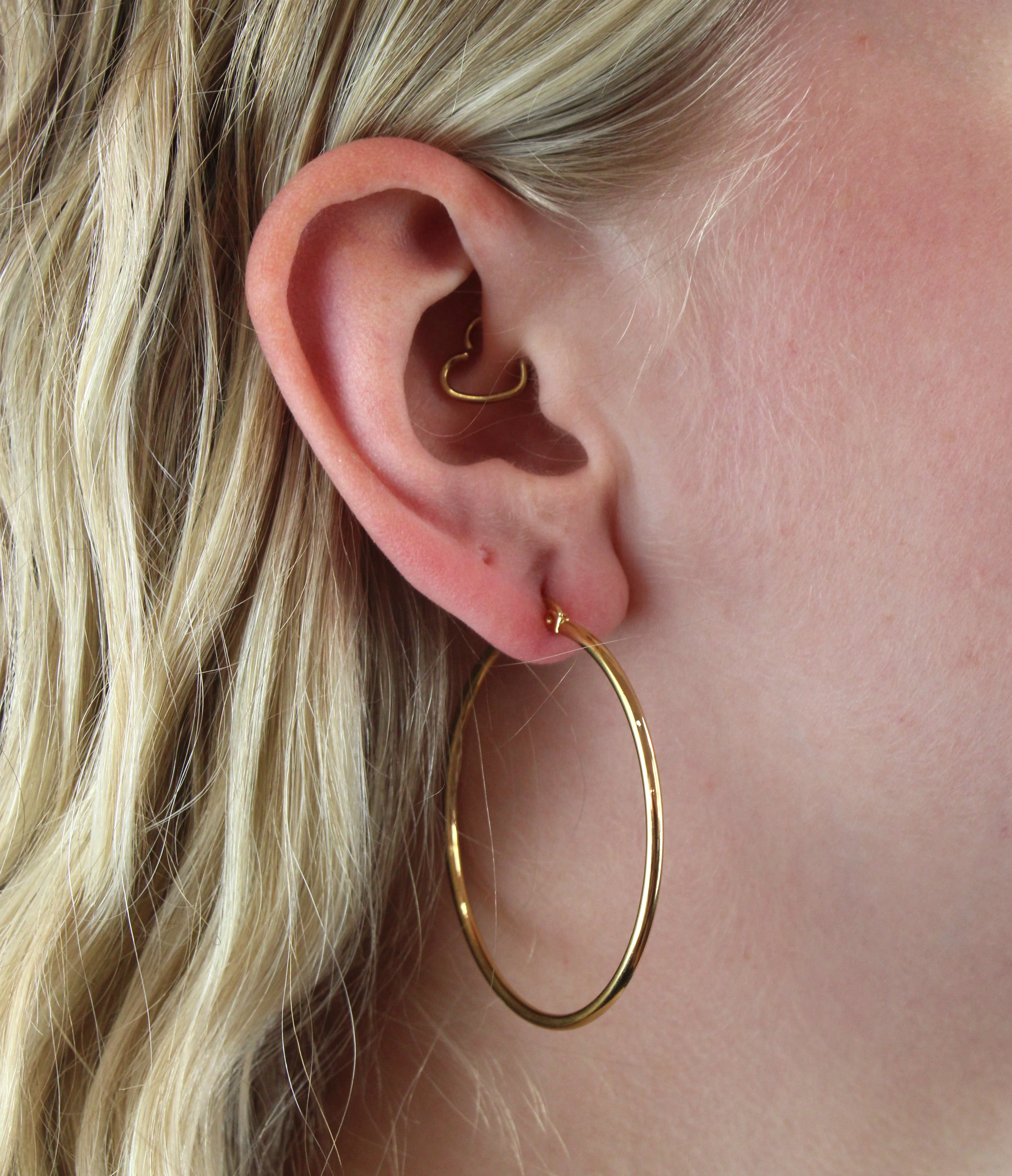 50mm Stainless Steel Hoop Earrings (Gold Plated) - Image 5
