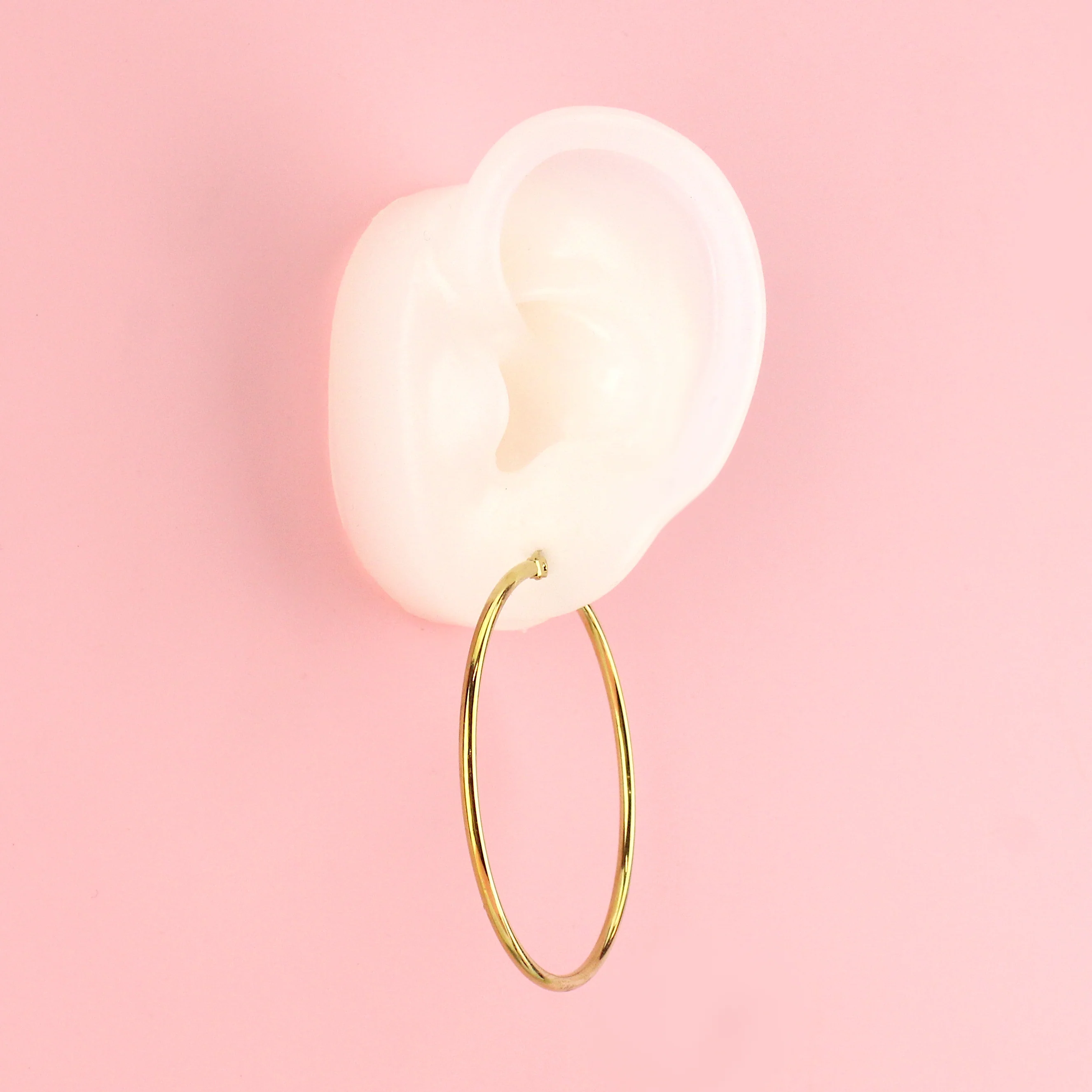 50mm Stainless Steel Hoop Earrings (Gold Plated) - Image 6