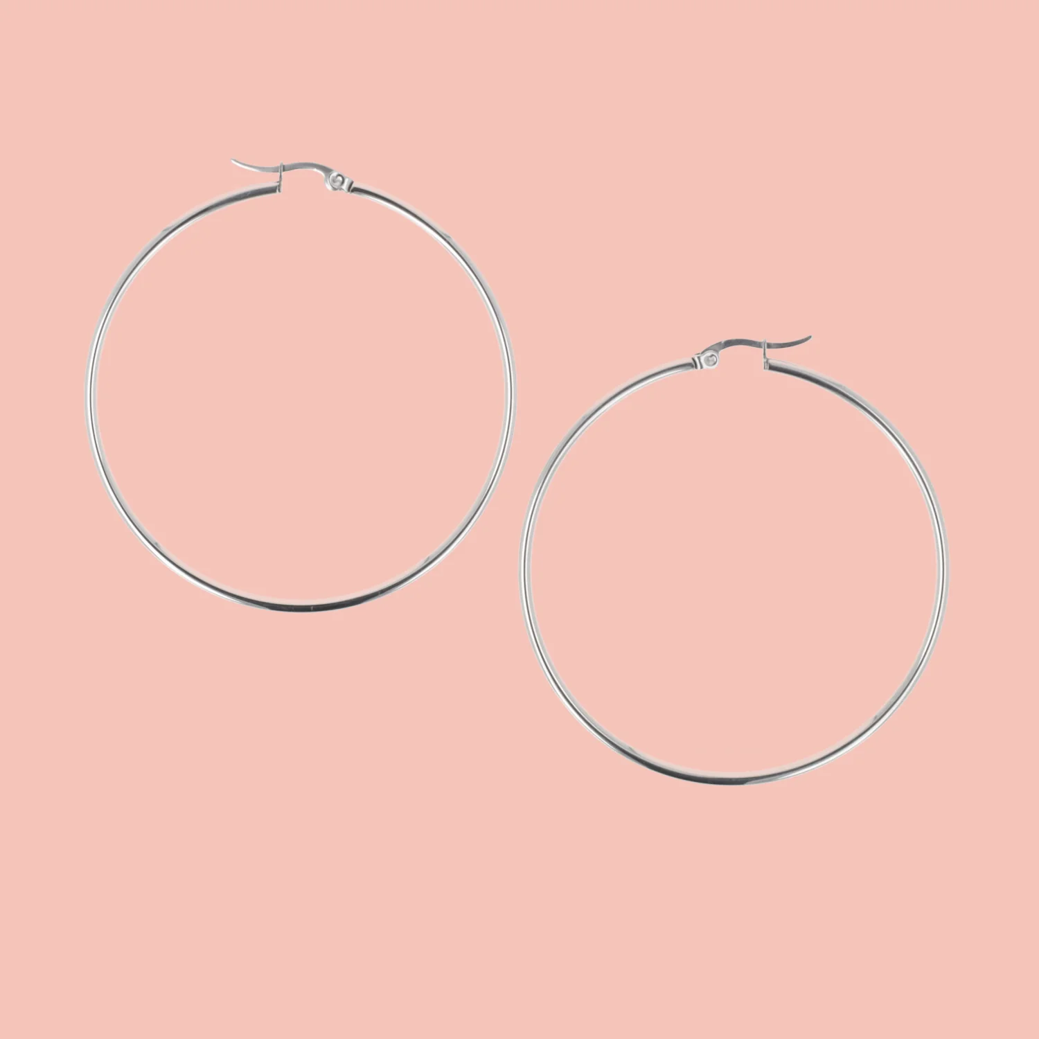60mm Stainless Steel Hoop Earrings