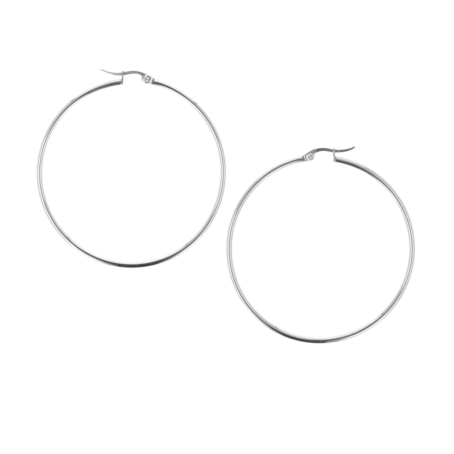 60mm Stainless Steel Hoop Earrings - Image 4