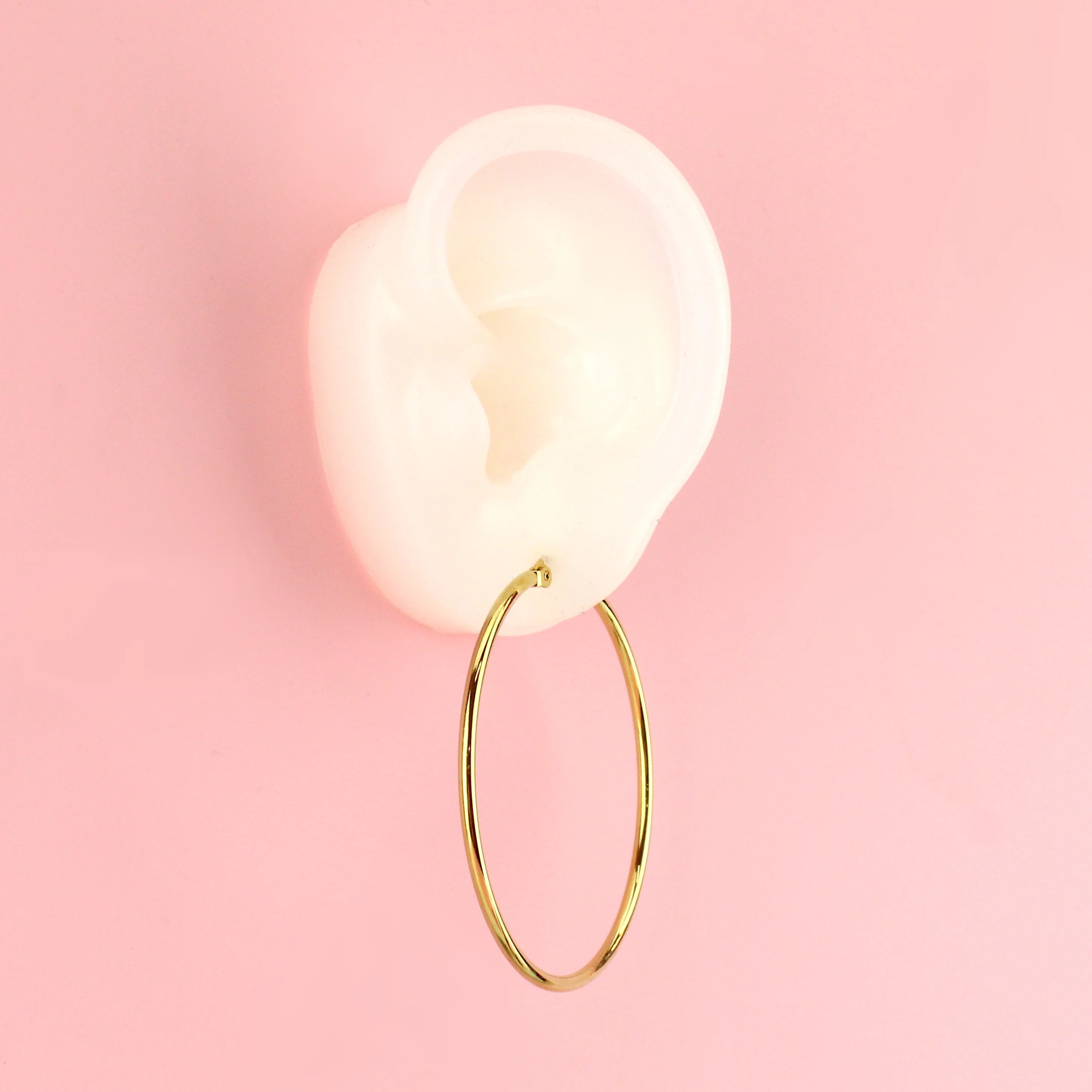60mm Stainless Steel Hoop Earrings (Gold Plated) - Image 6