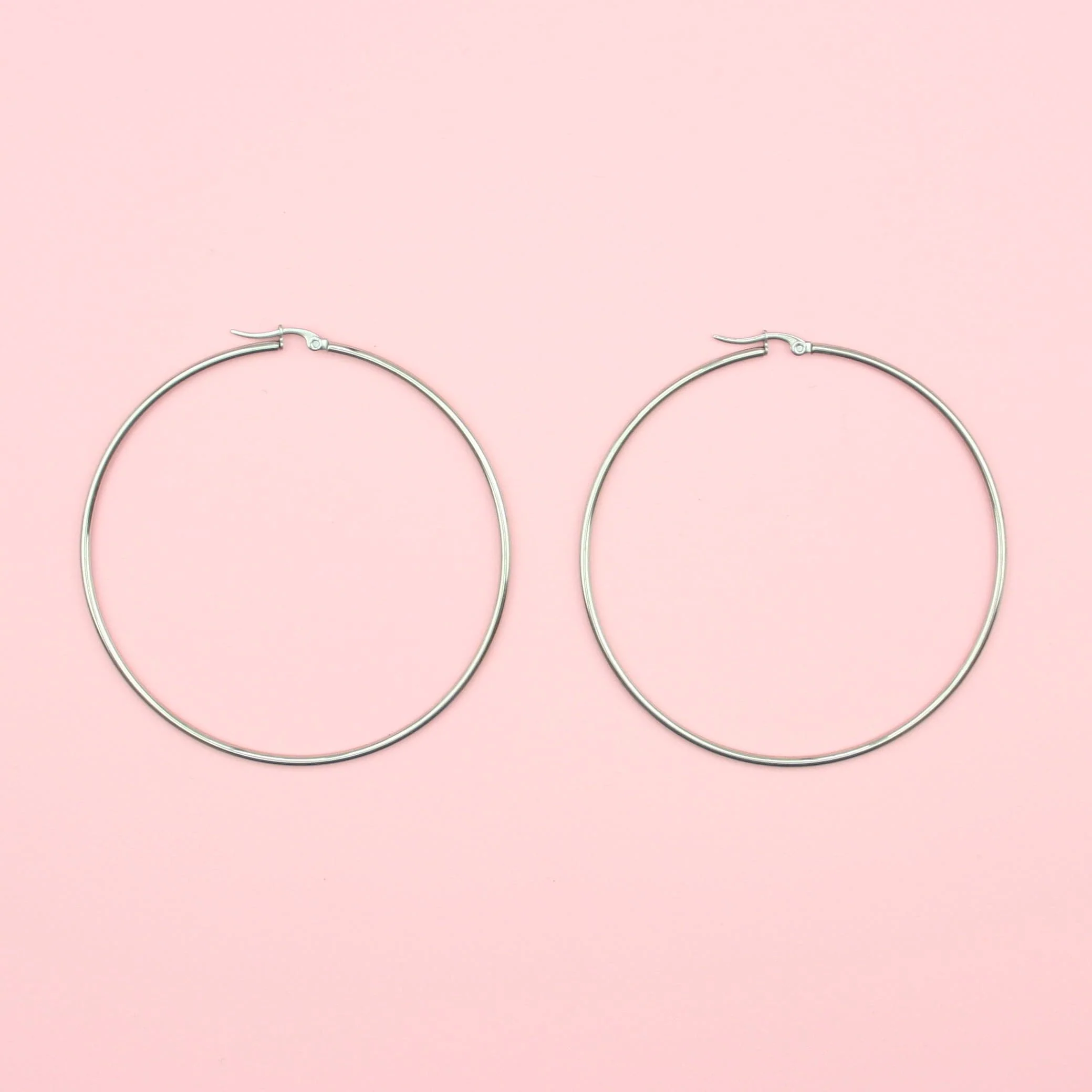 74mm Stainless Steel Hoop Earrings