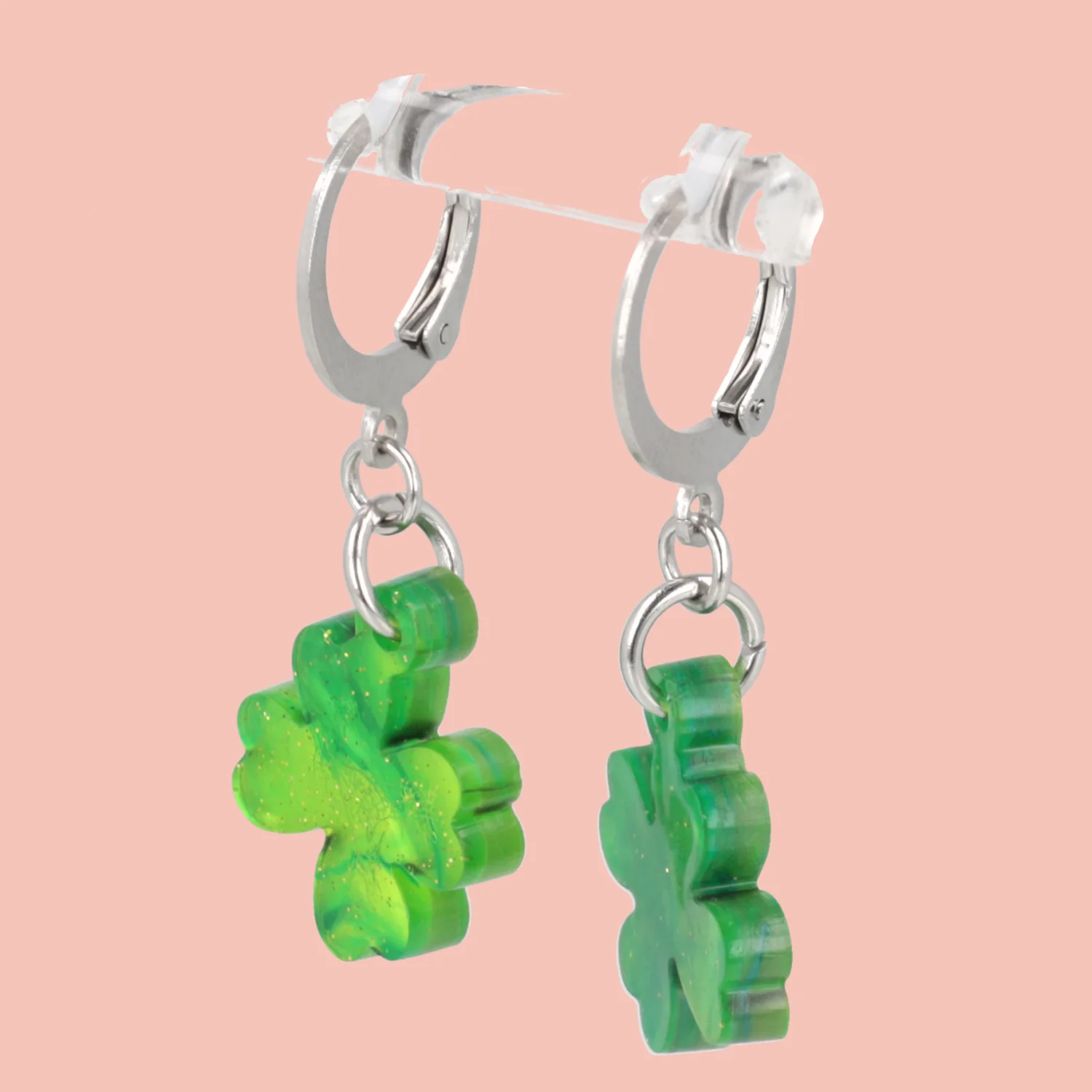 Ain't Over Til It's Clover Hoop Earrings - Image 4