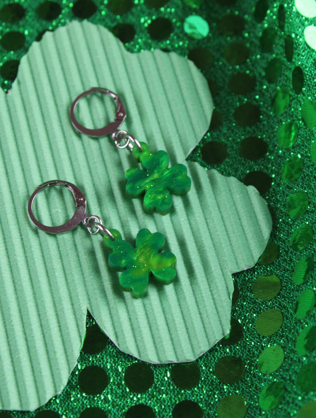 Ain't Over Til It's Clover Hoop Earrings - Image 7