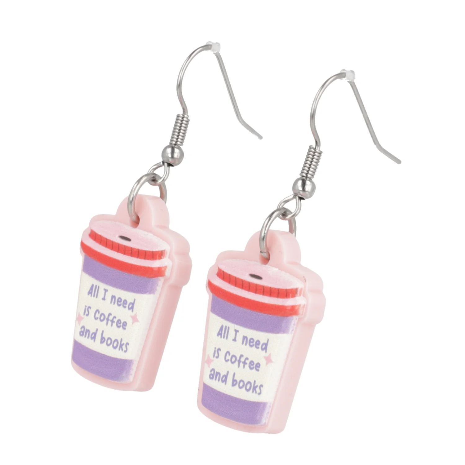 All I Need Is Coffee And Books Earrings - Image 5