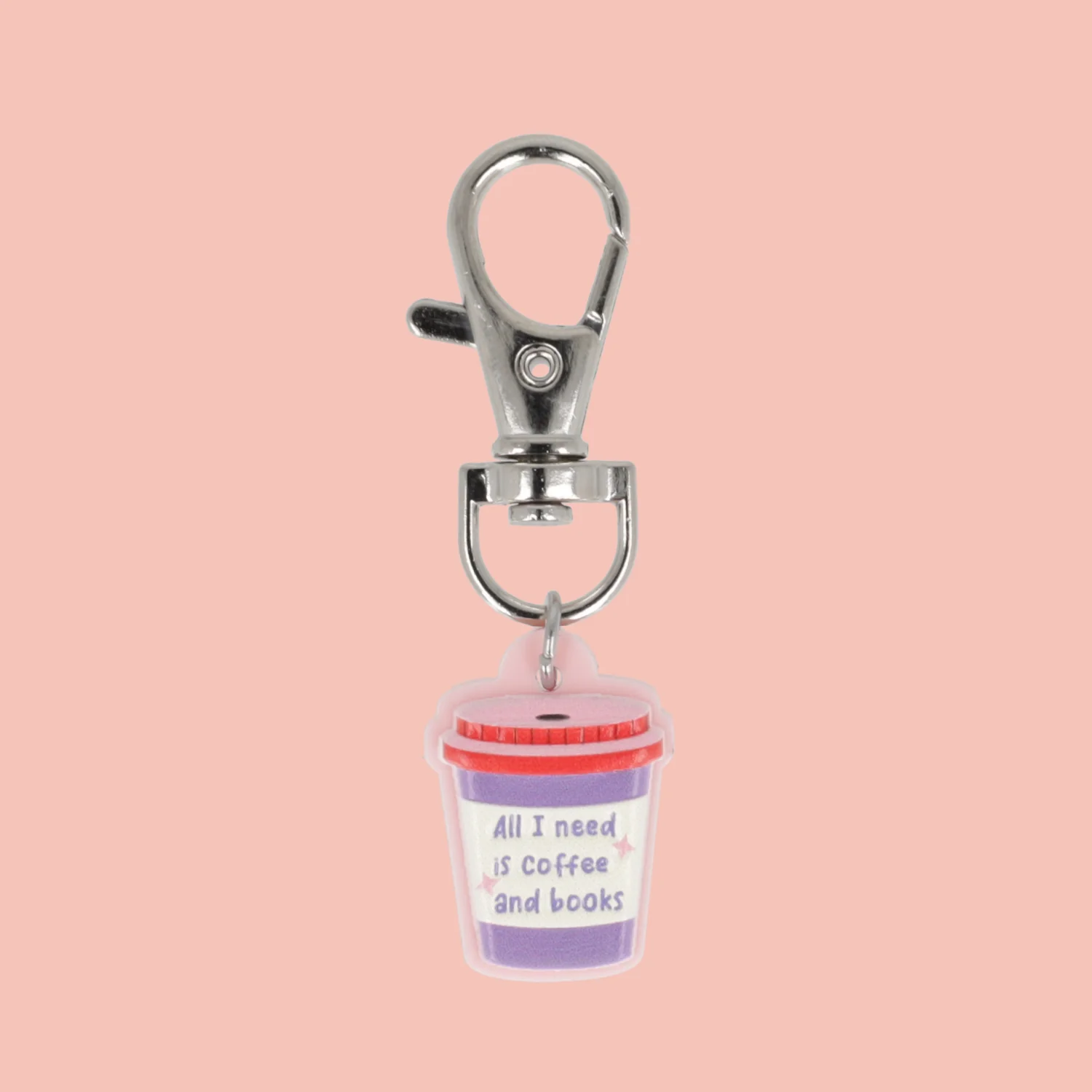 All I Need Is Coffee And Books Keyring/Bag Charm
