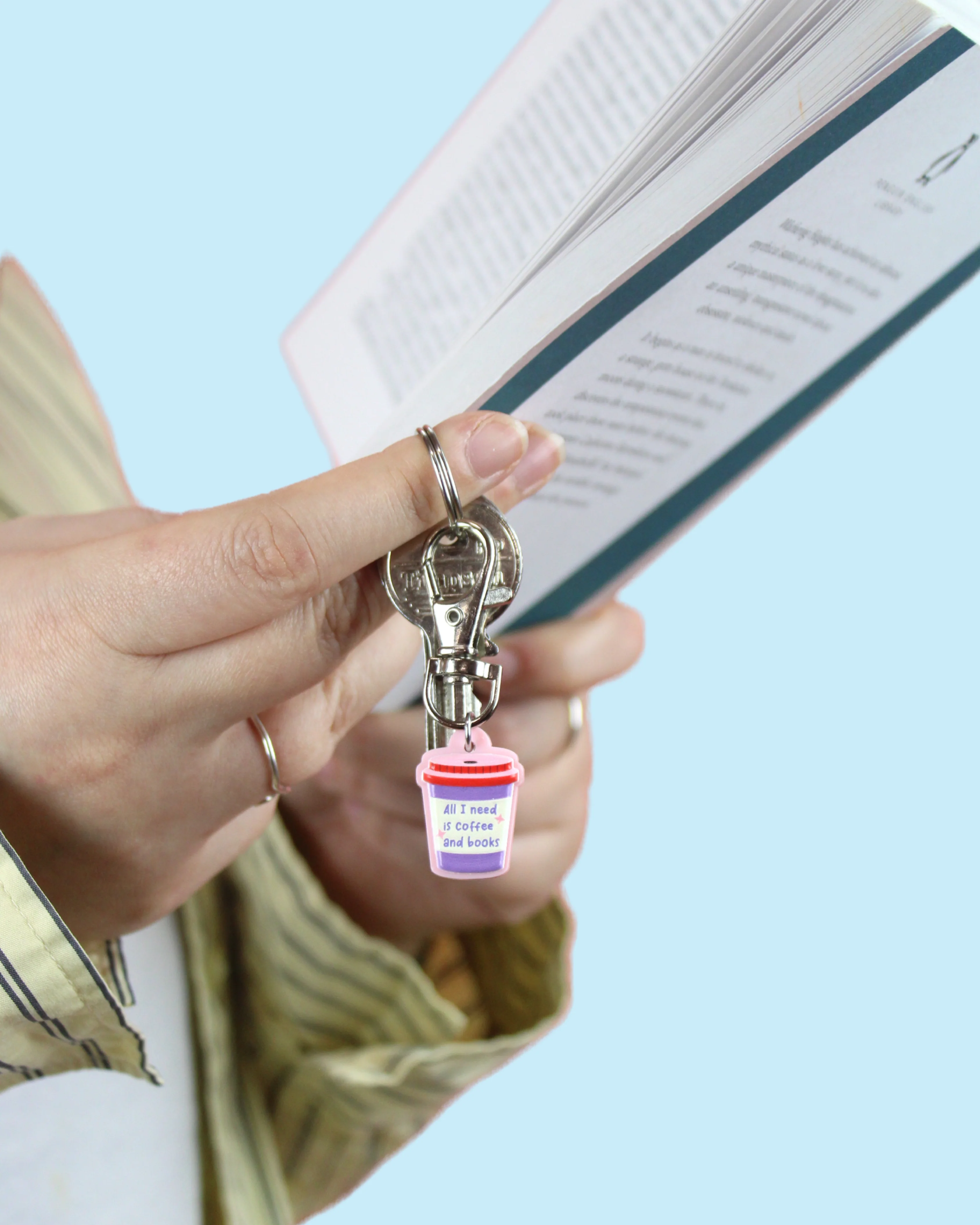 All I Need Is Coffee And Books Keyring/Bag Charm - Image 2