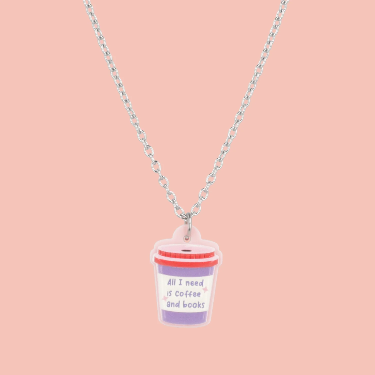 All I Need Is Coffee And Books Necklace