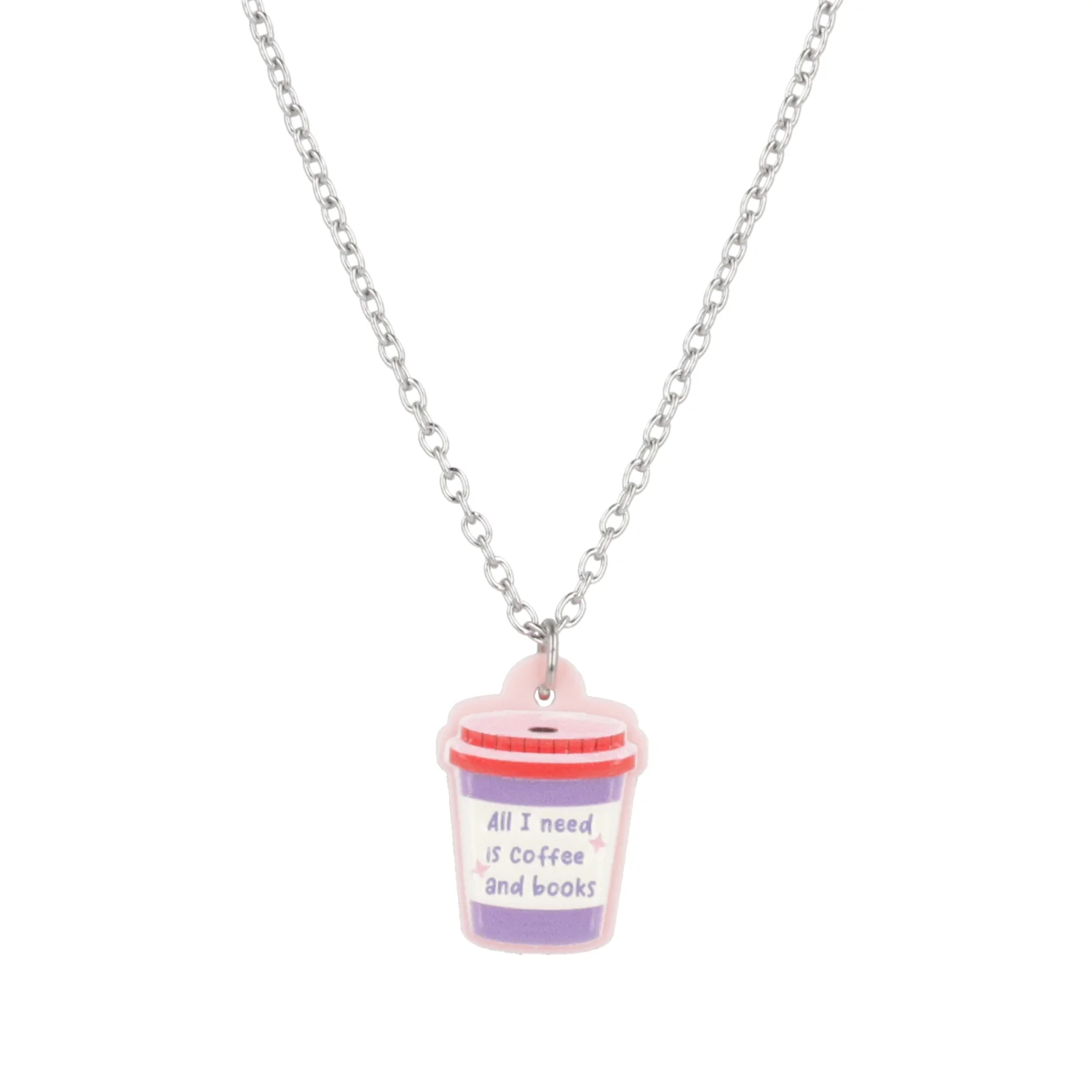All I Need Is Coffee And Books Necklace - Image 7