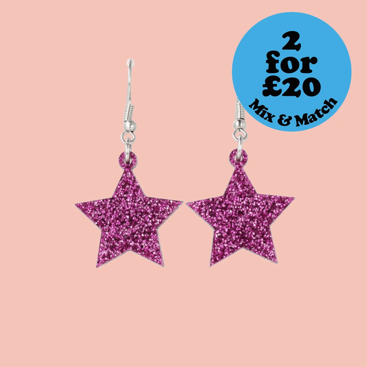 All That Glitters Purple Star Earrings