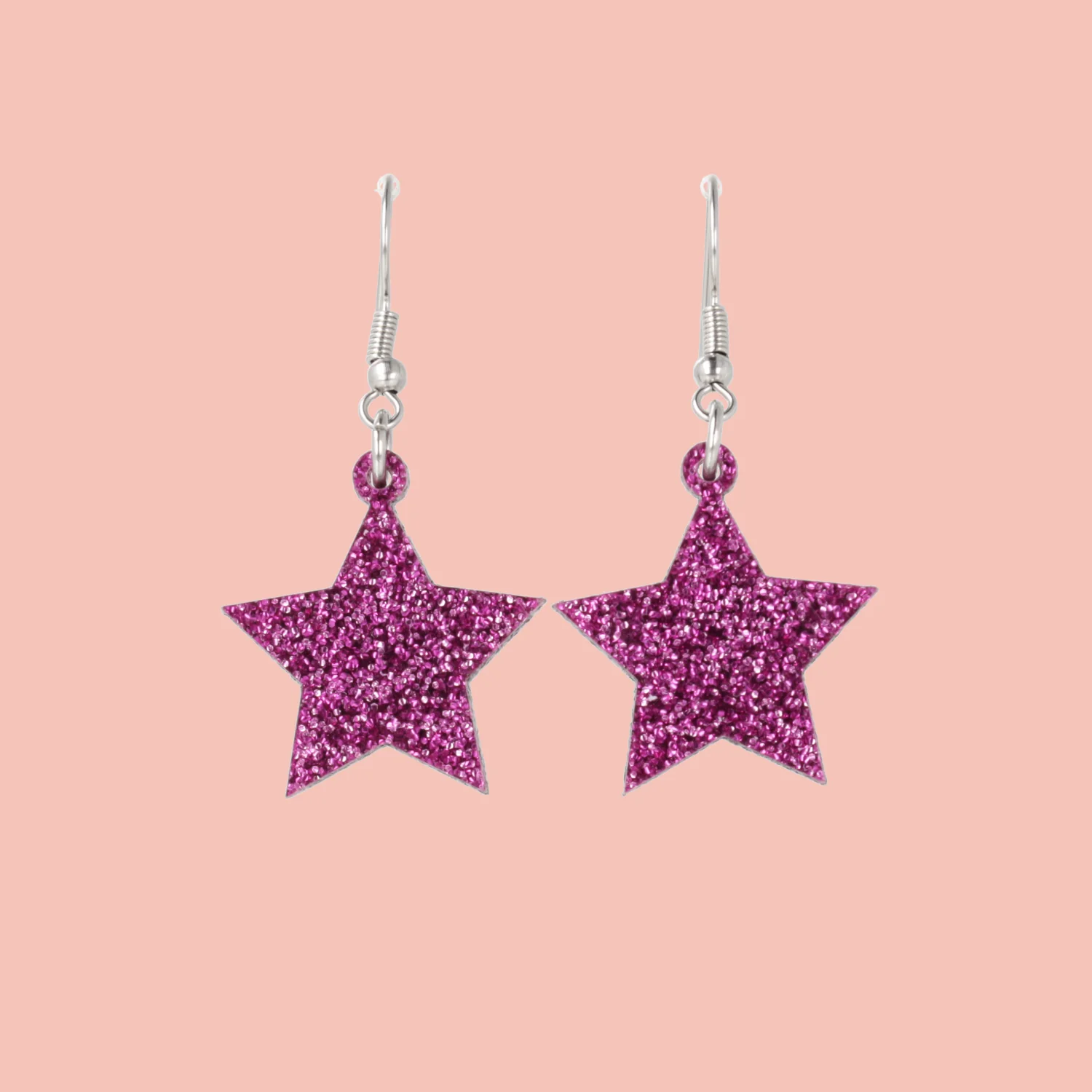 All That Glitters Purple Star Earrings - Image 2