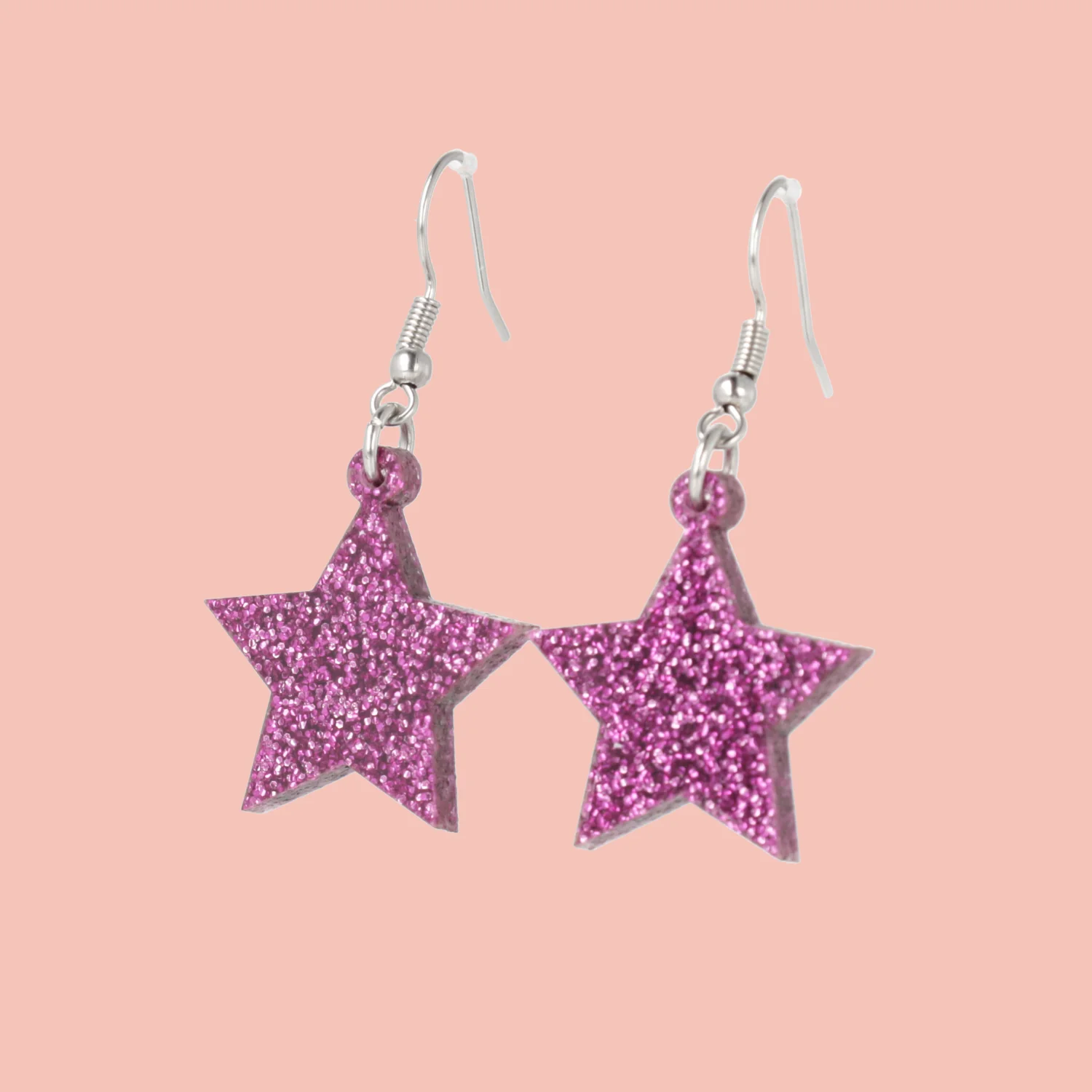 All That Glitters Purple Star Earrings - Image 4