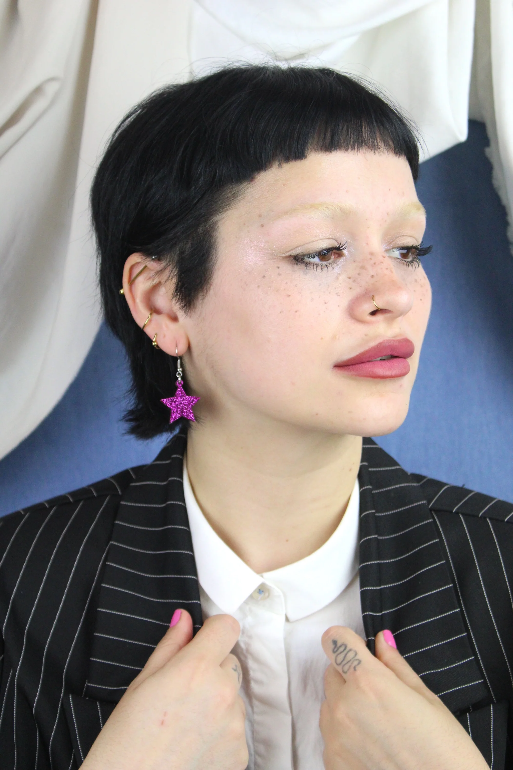 All That Glitters Purple Star Earrings - Image 7