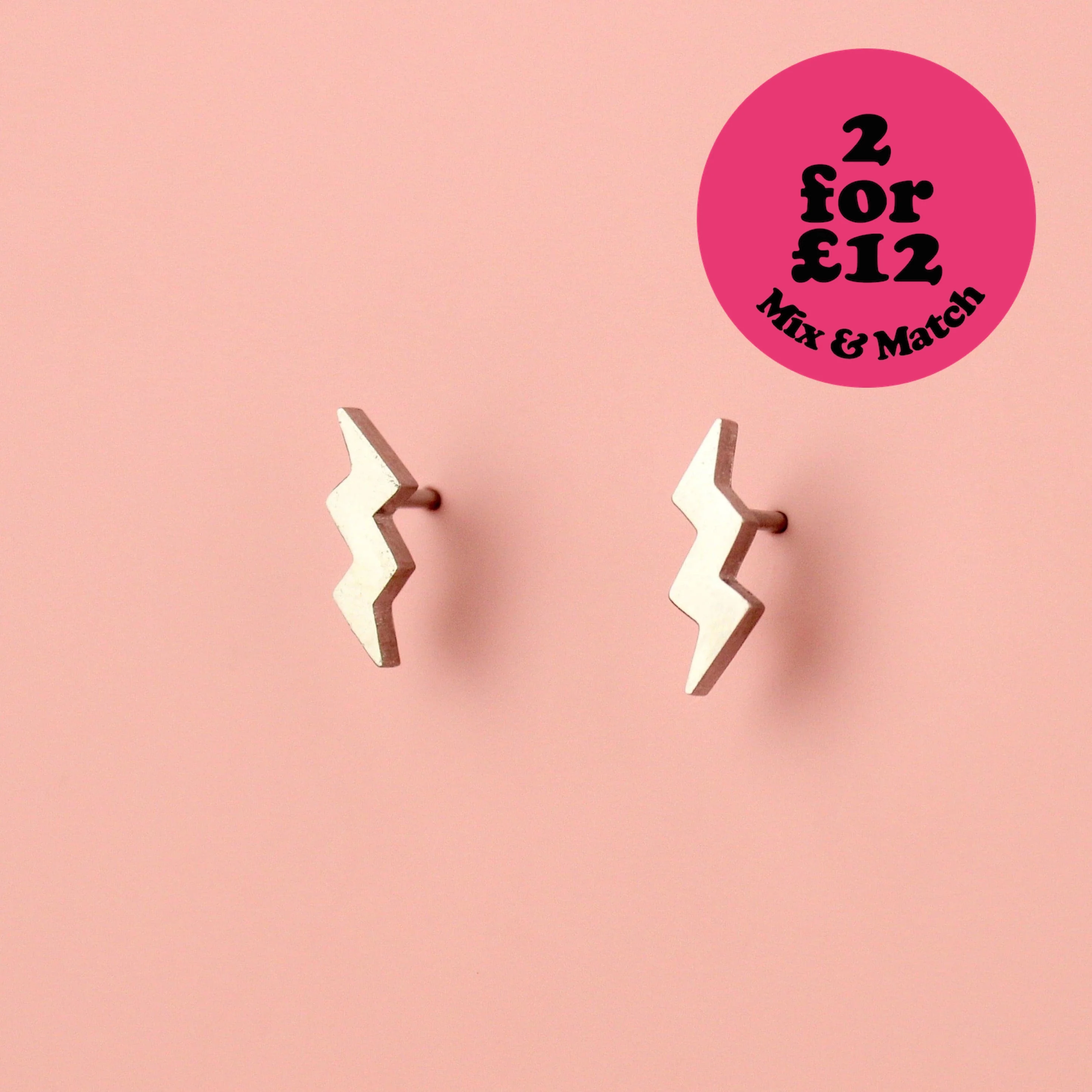 Amped Up Lightning Bolt Stud Earrings