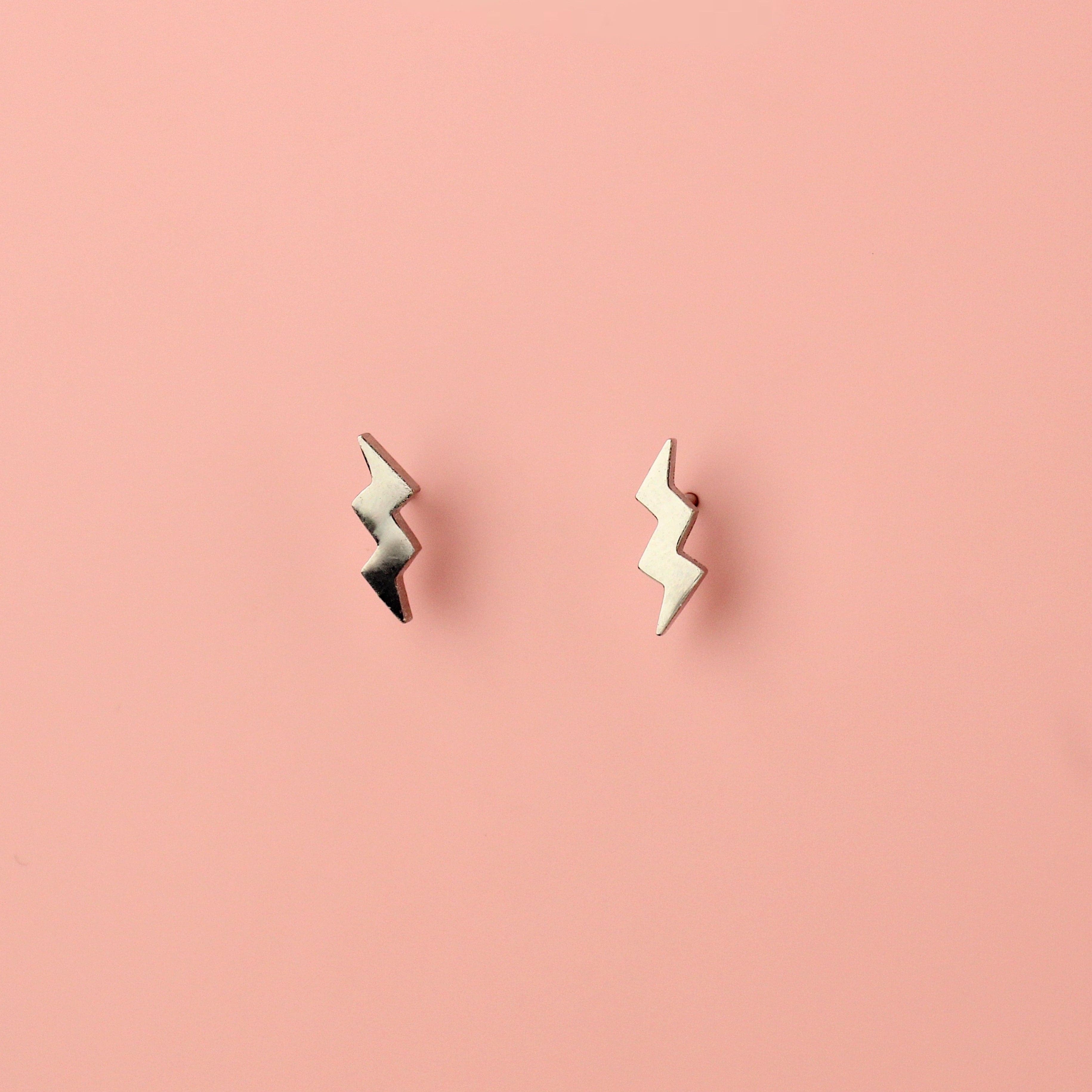 Amped Up Lightning Bolt Stud Earrings - Image 4
