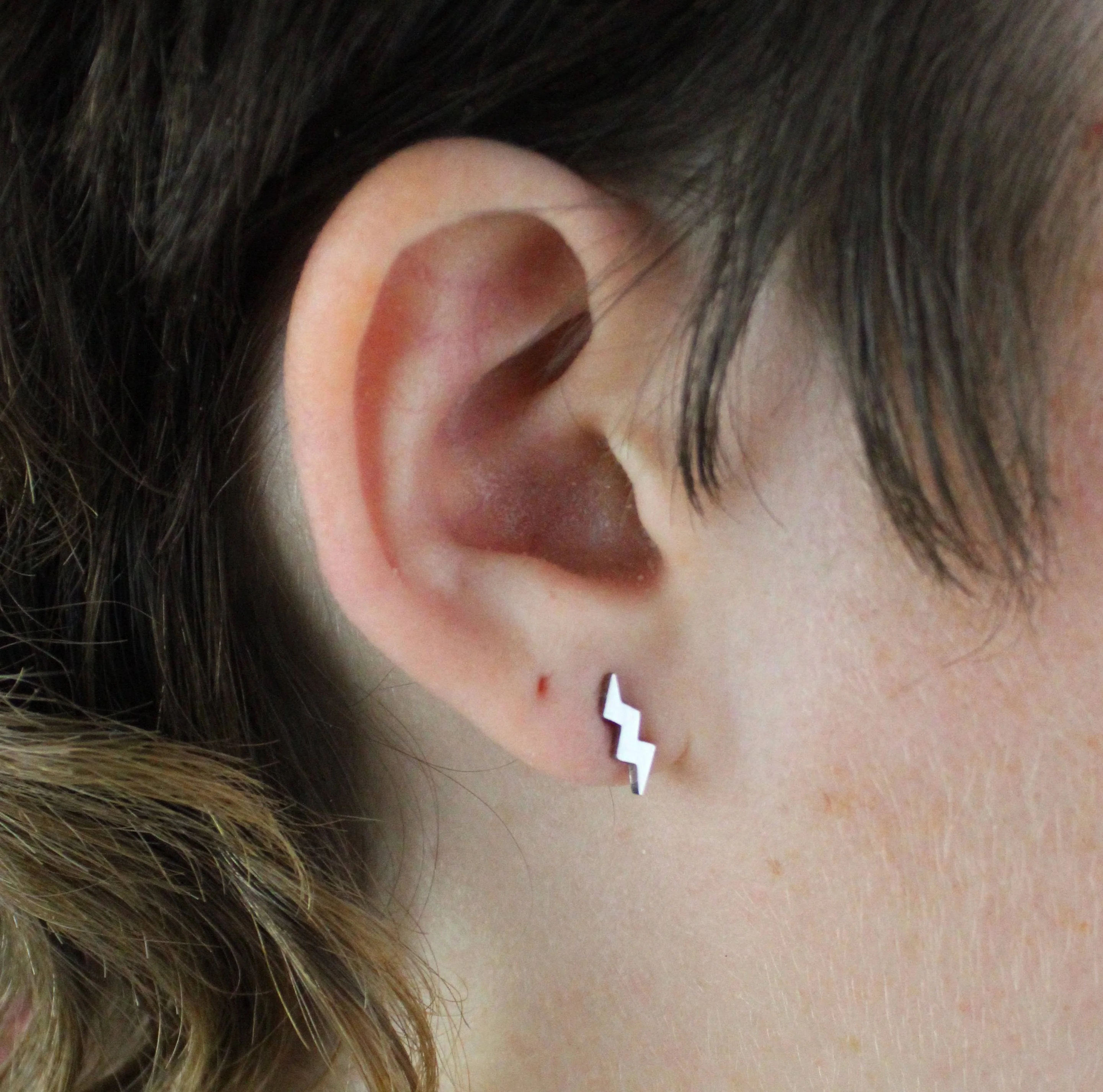 Amped Up Lightning Bolt Stud Earrings - Image 5