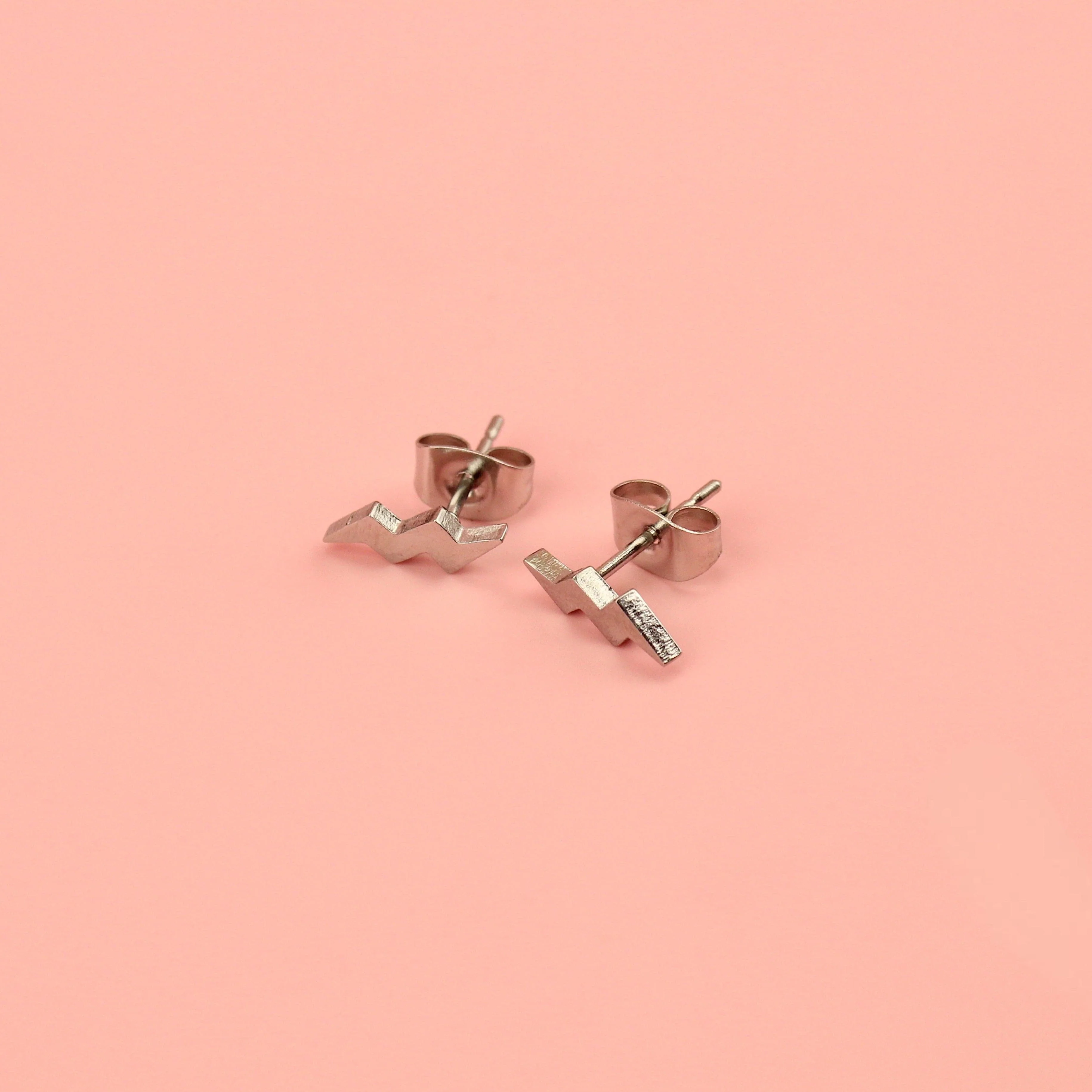 Amped Up Lightning Bolt Stud Earrings - Image 8