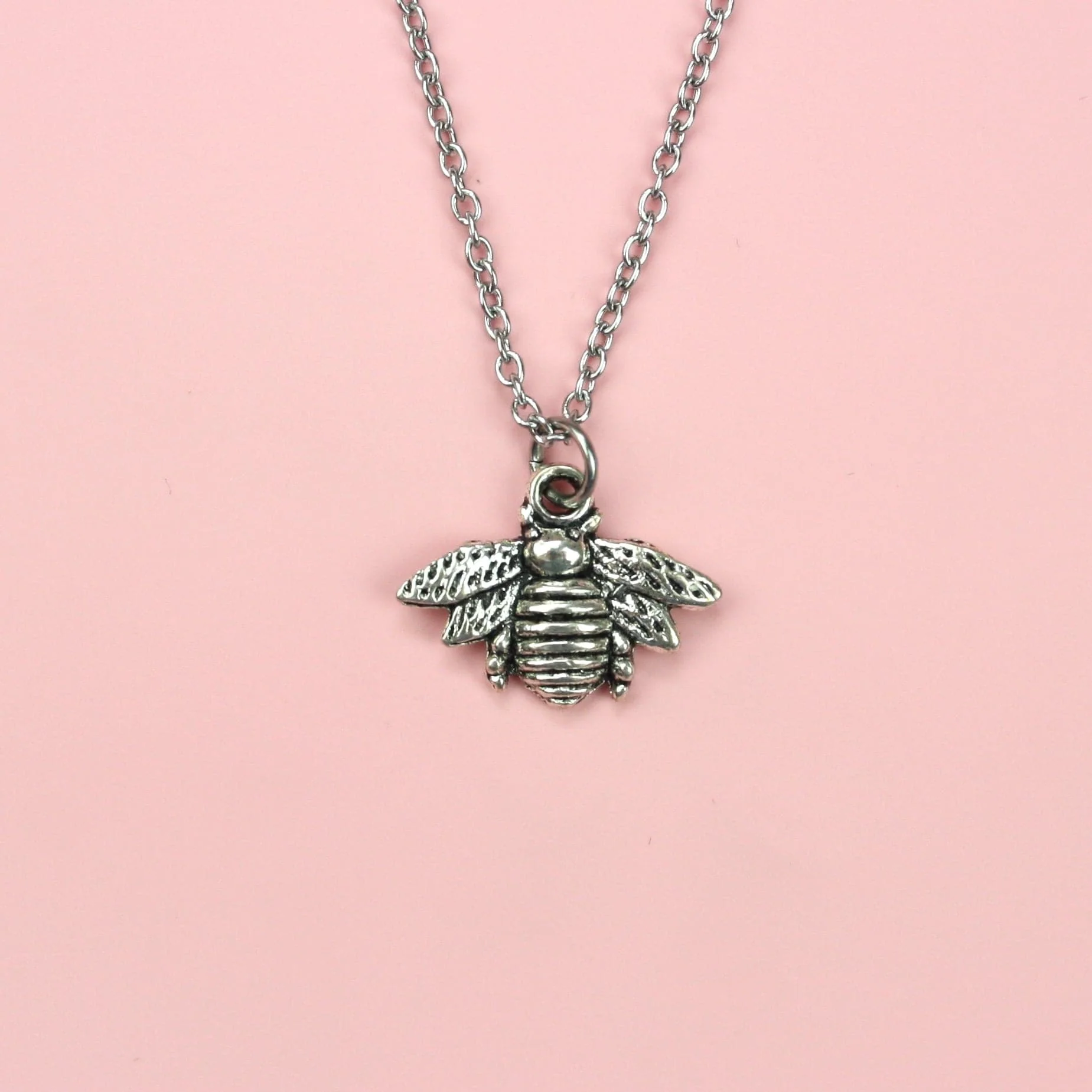 Antique Silver Bee Necklace - Image 2