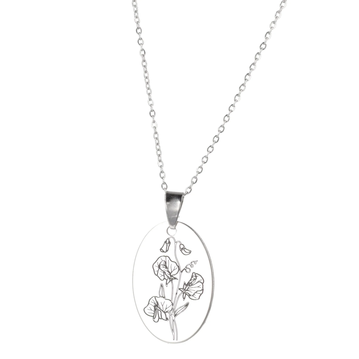 April Birth Flower Necklace - Sweet Pea - Image 5