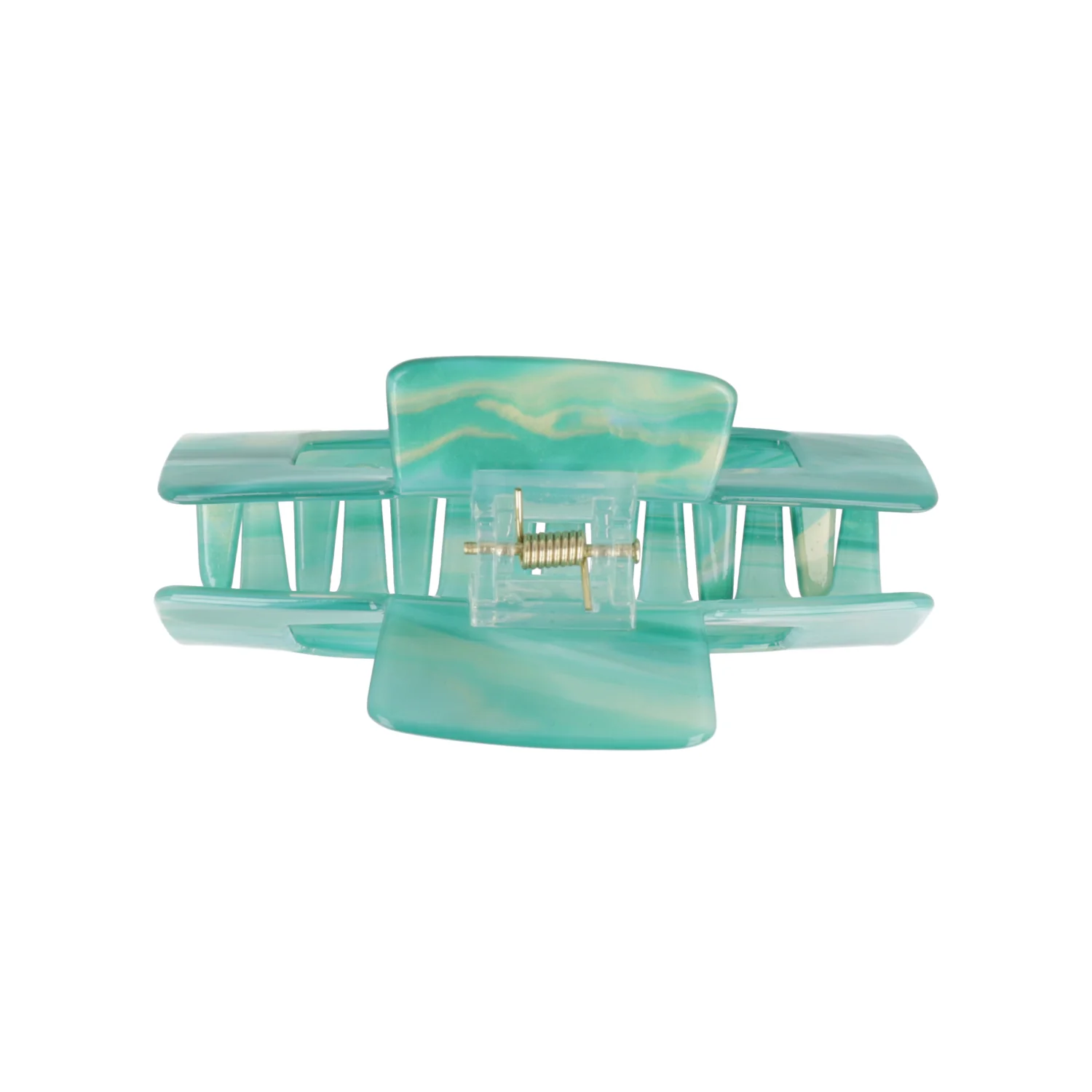 Rectangular Hair Clip - Green Marble - Image 4