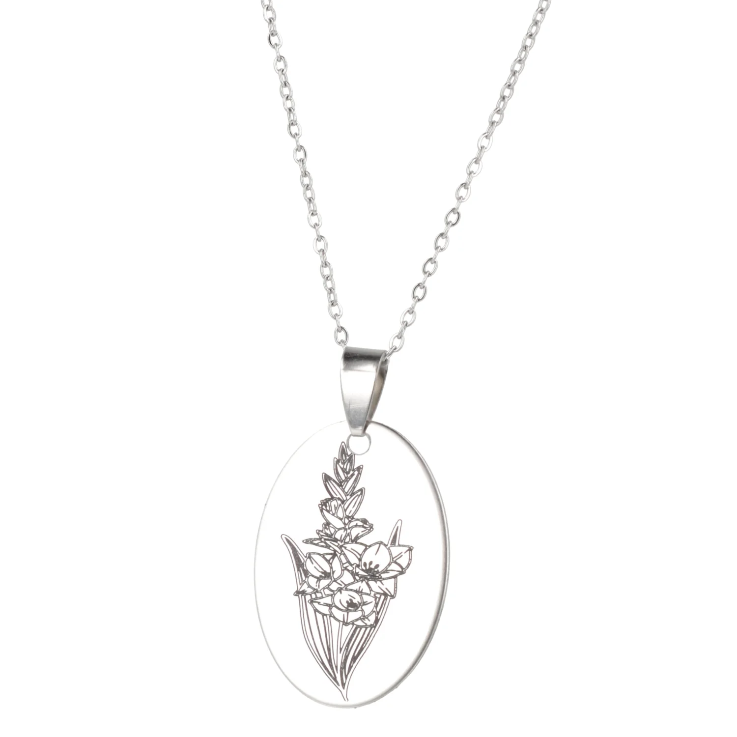 August Birth Flower Necklace - Gladiolus - Image 5