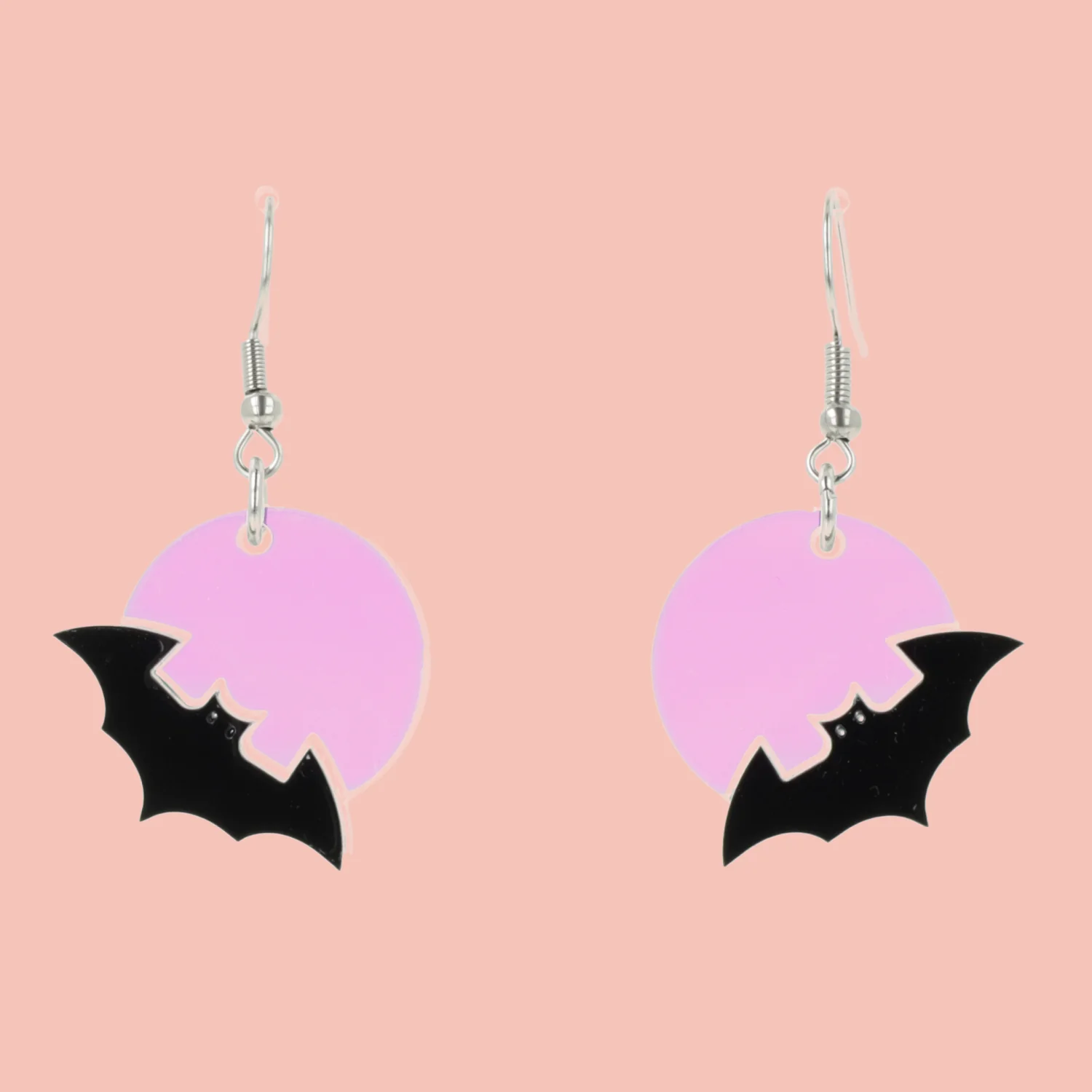 Bat On The Moon Earrings