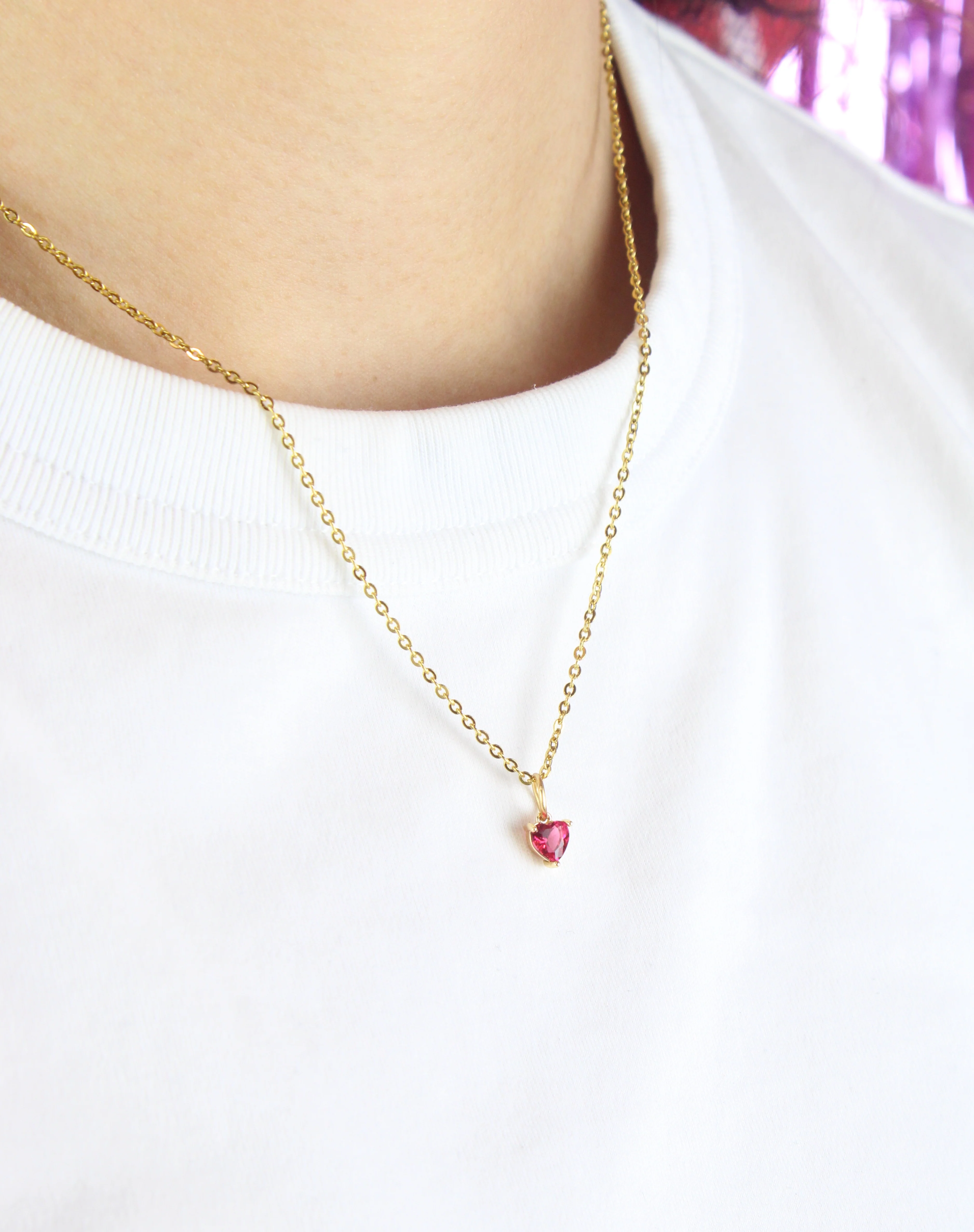 Bejewelled Heart Necklace - Image 2