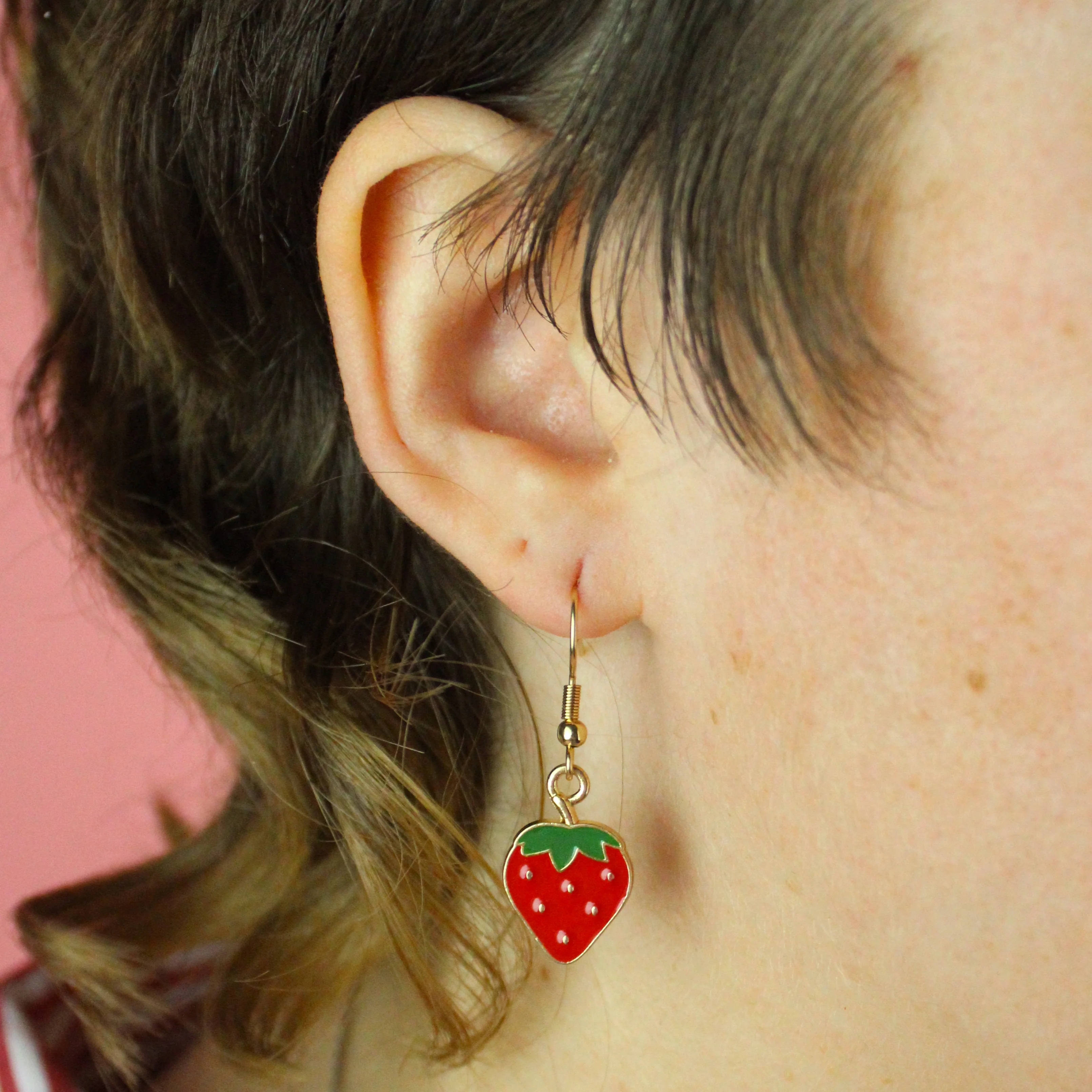 Berry Sweet Strawberry Earrings - Image 2